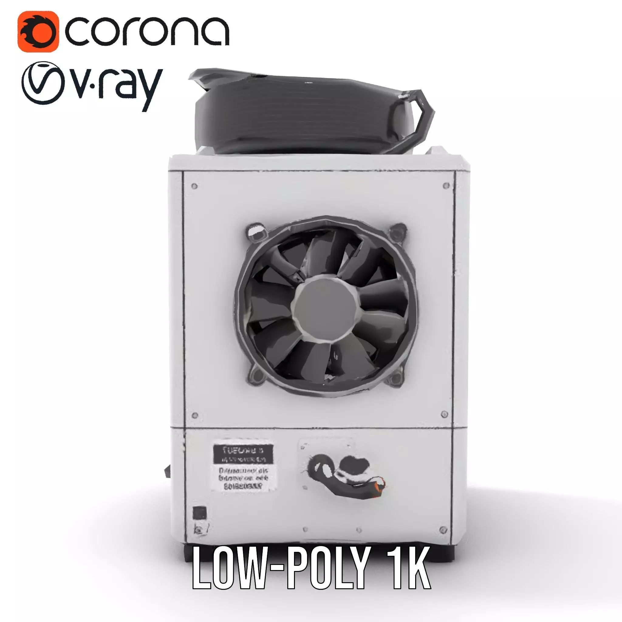 Industrial Cooling Fan Unit Model Pack Low-poly 3D model_28