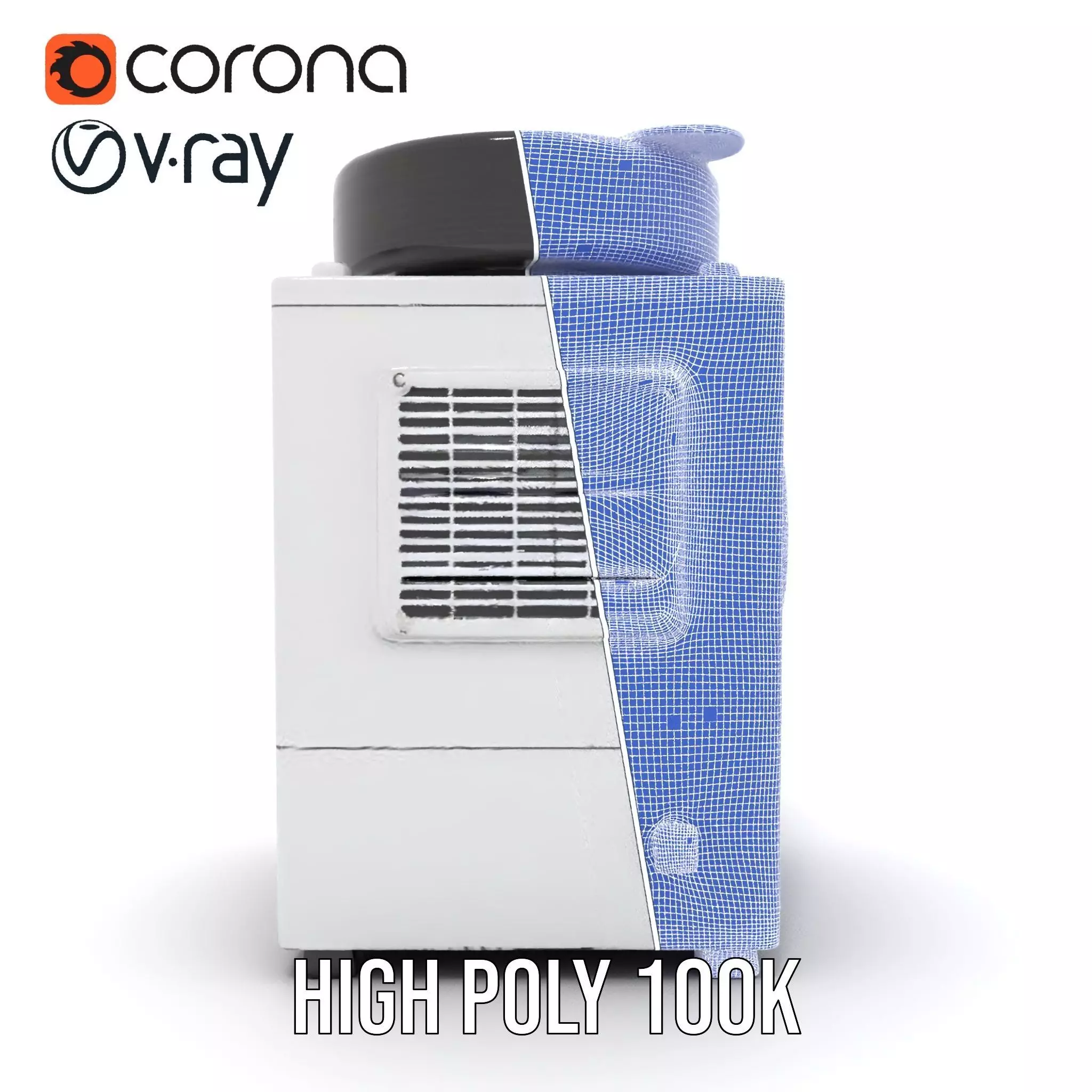 Industrial Cooling Fan Unit Model Pack Low-poly 3D model_35