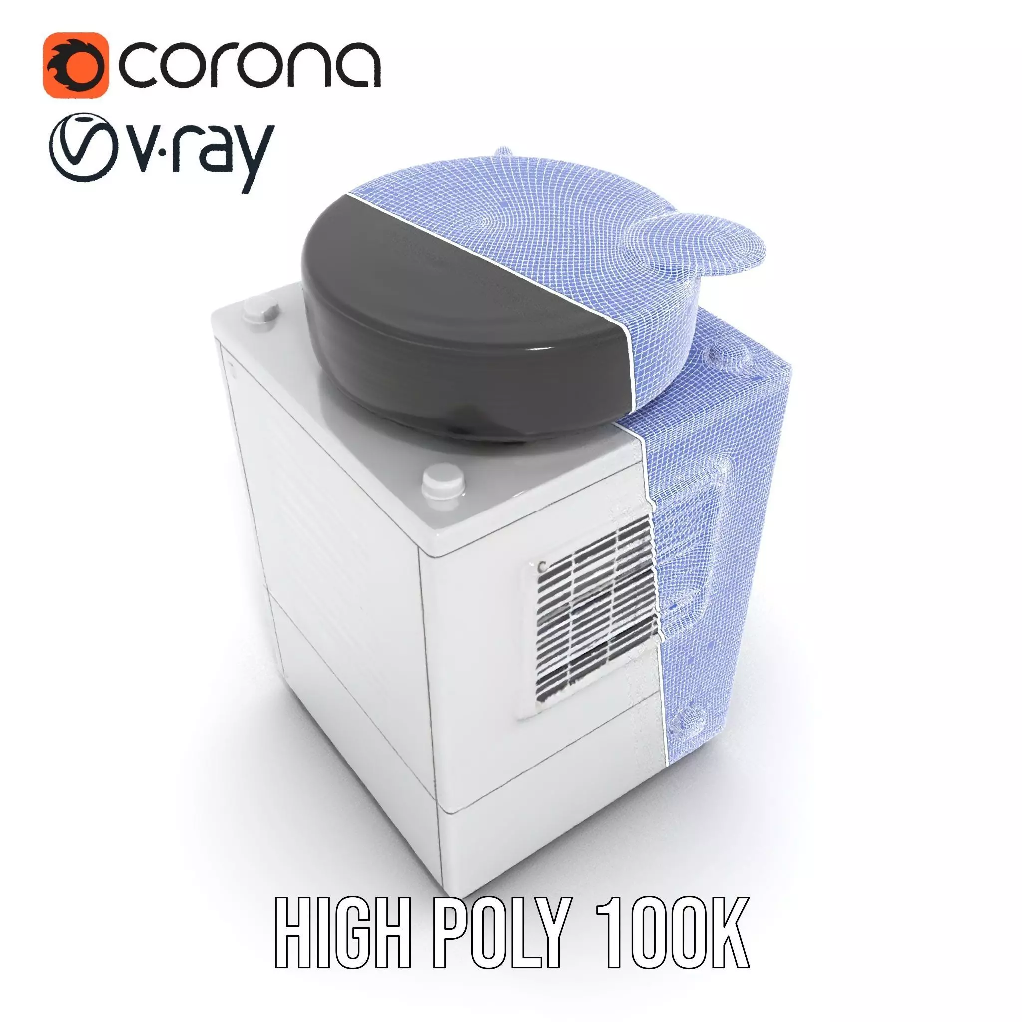 Industrial Cooling Fan Unit Model Pack Low-poly 3D model_29