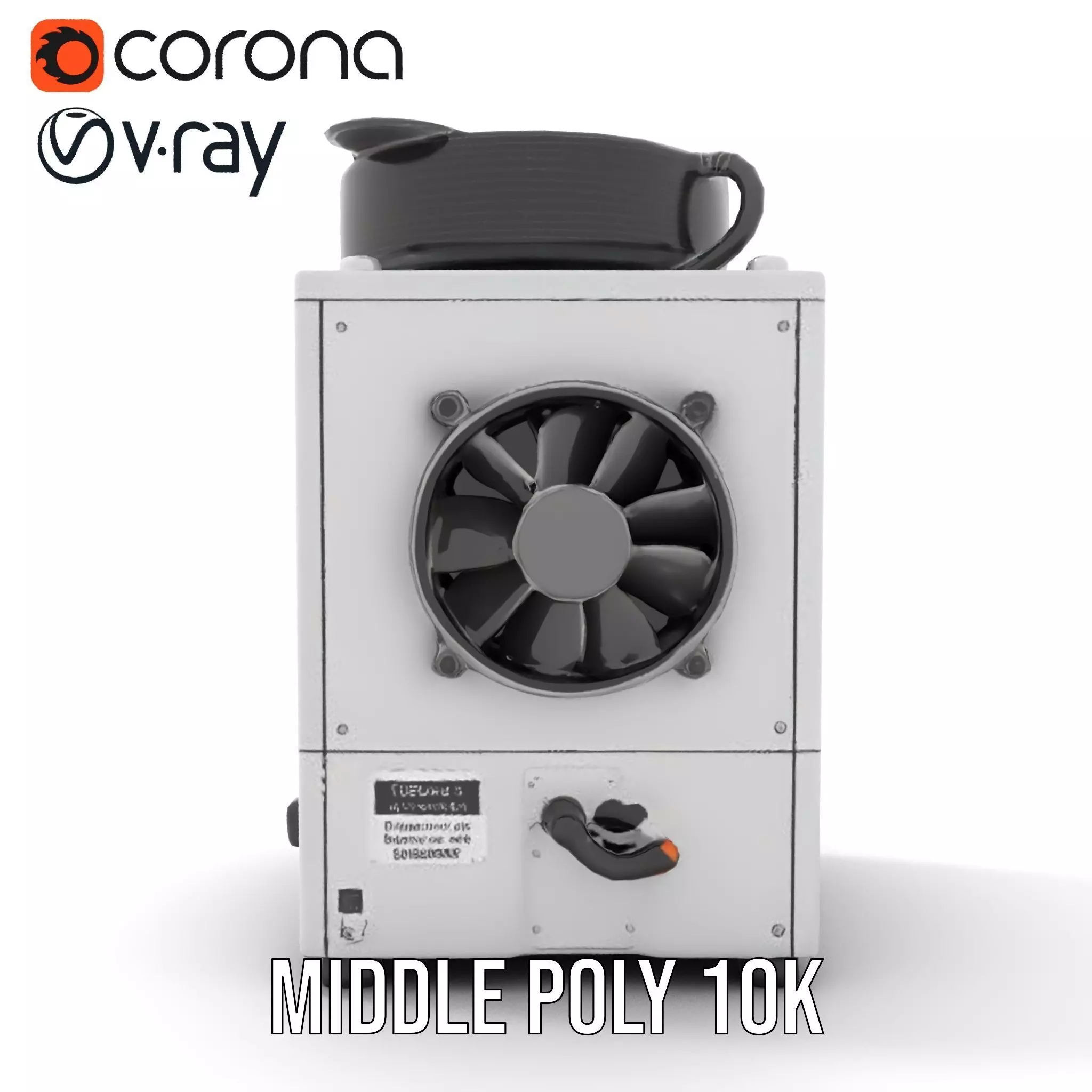 Industrial Cooling Fan Unit Model Pack Low-poly 3D model_6