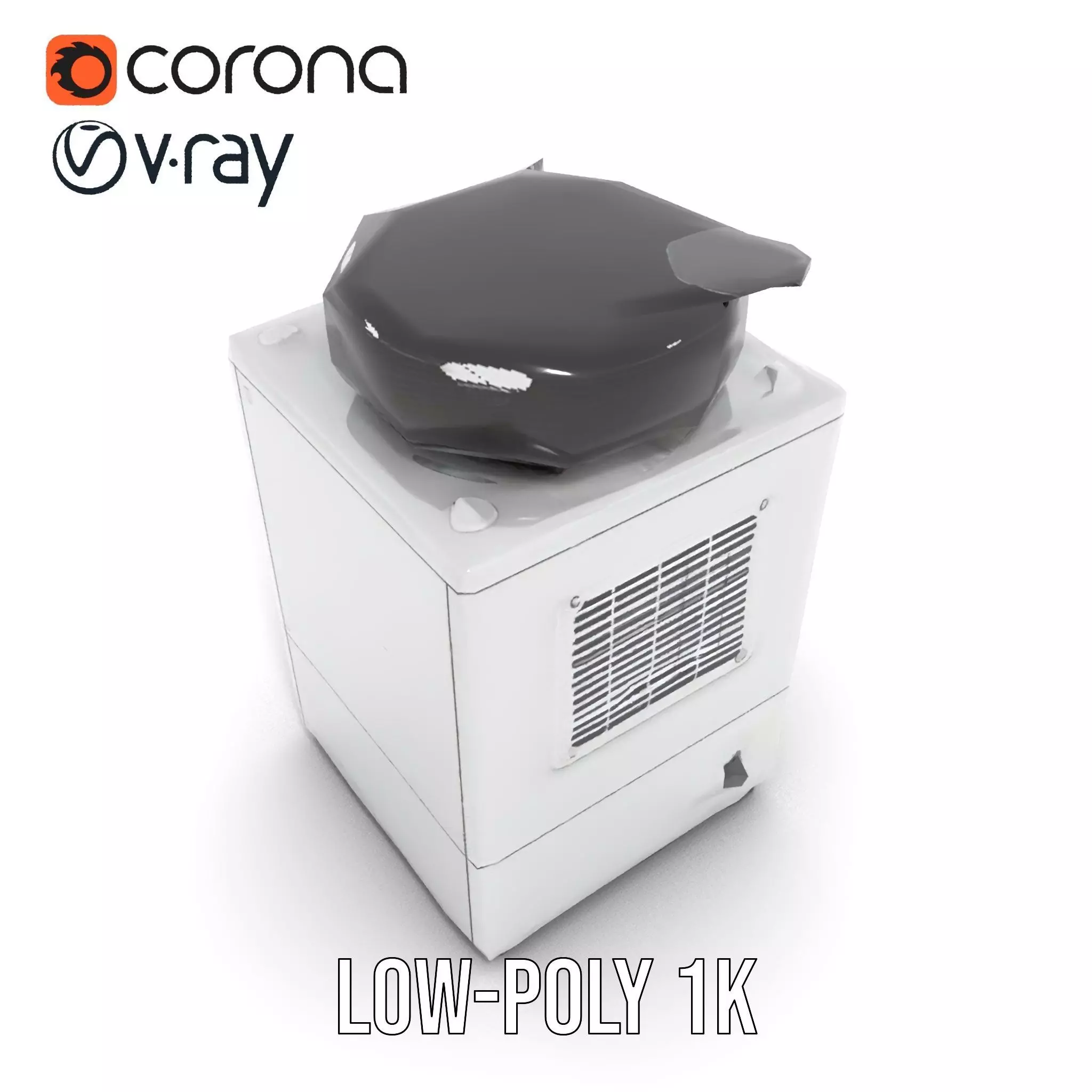 Industrial Cooling Fan Unit Model Pack Low-poly 3D model_13