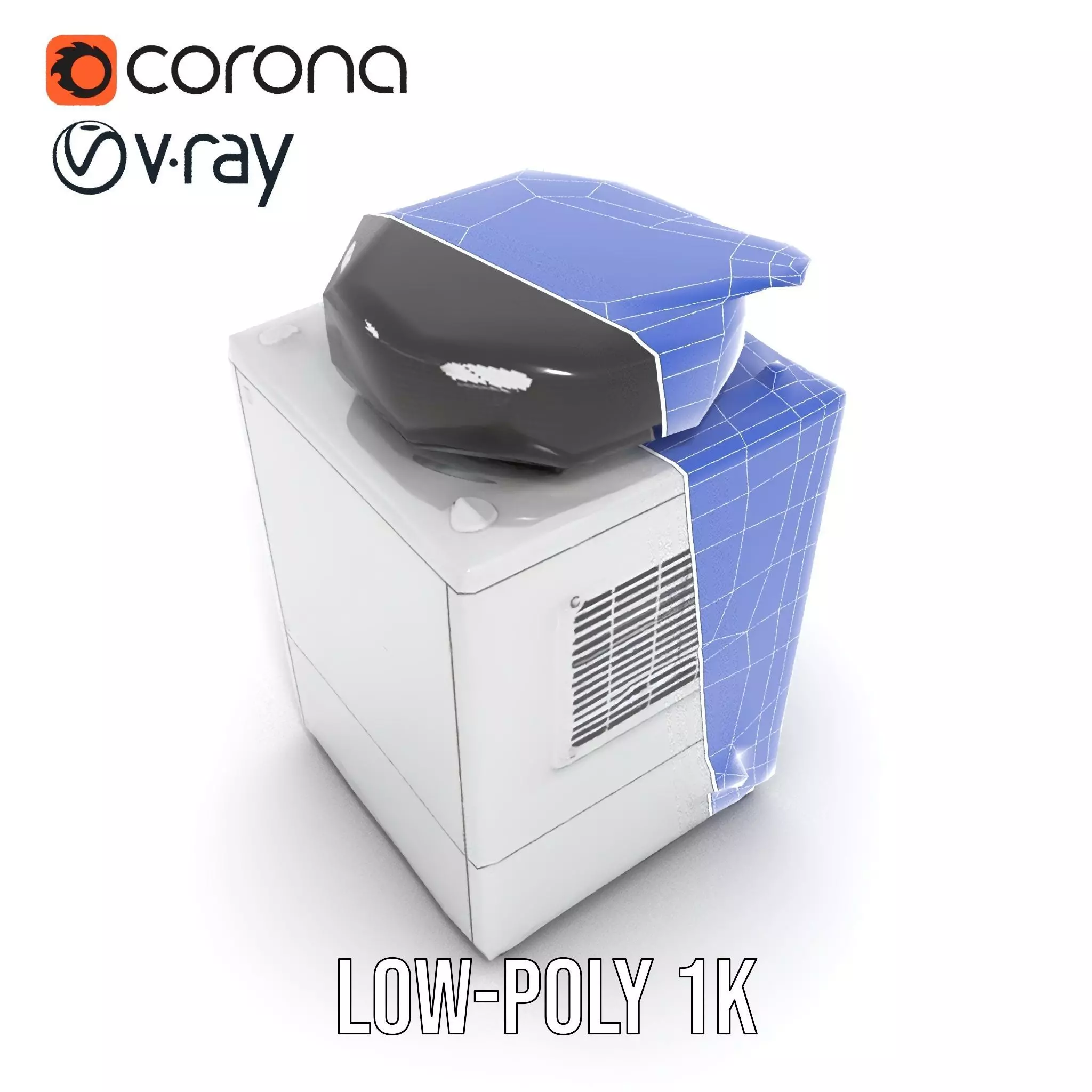 Industrial Cooling Fan Unit Model Pack Low-poly 3D model_15