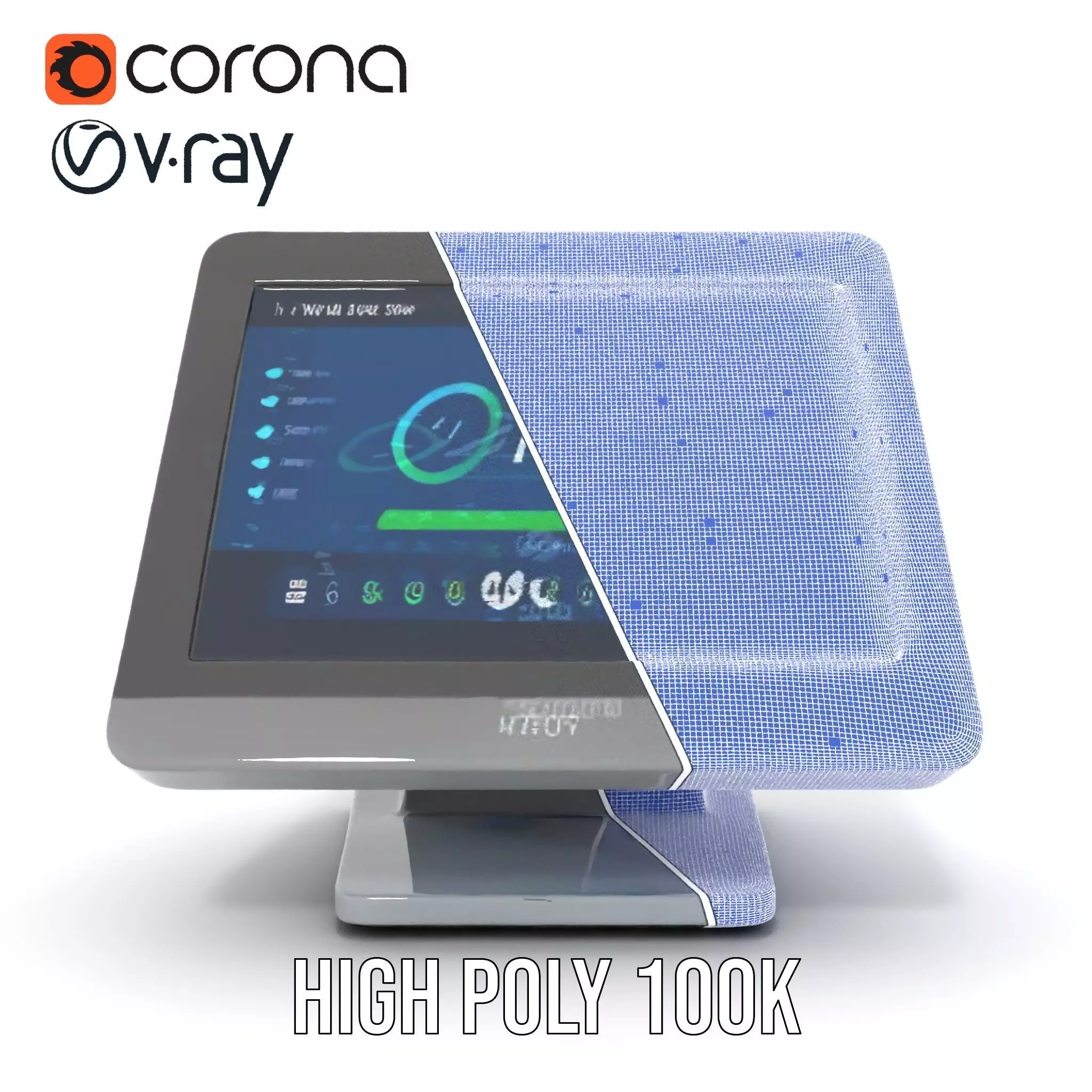 Modern Touchscreen Terminal model pack with sleek design Low-poly 3D model_33