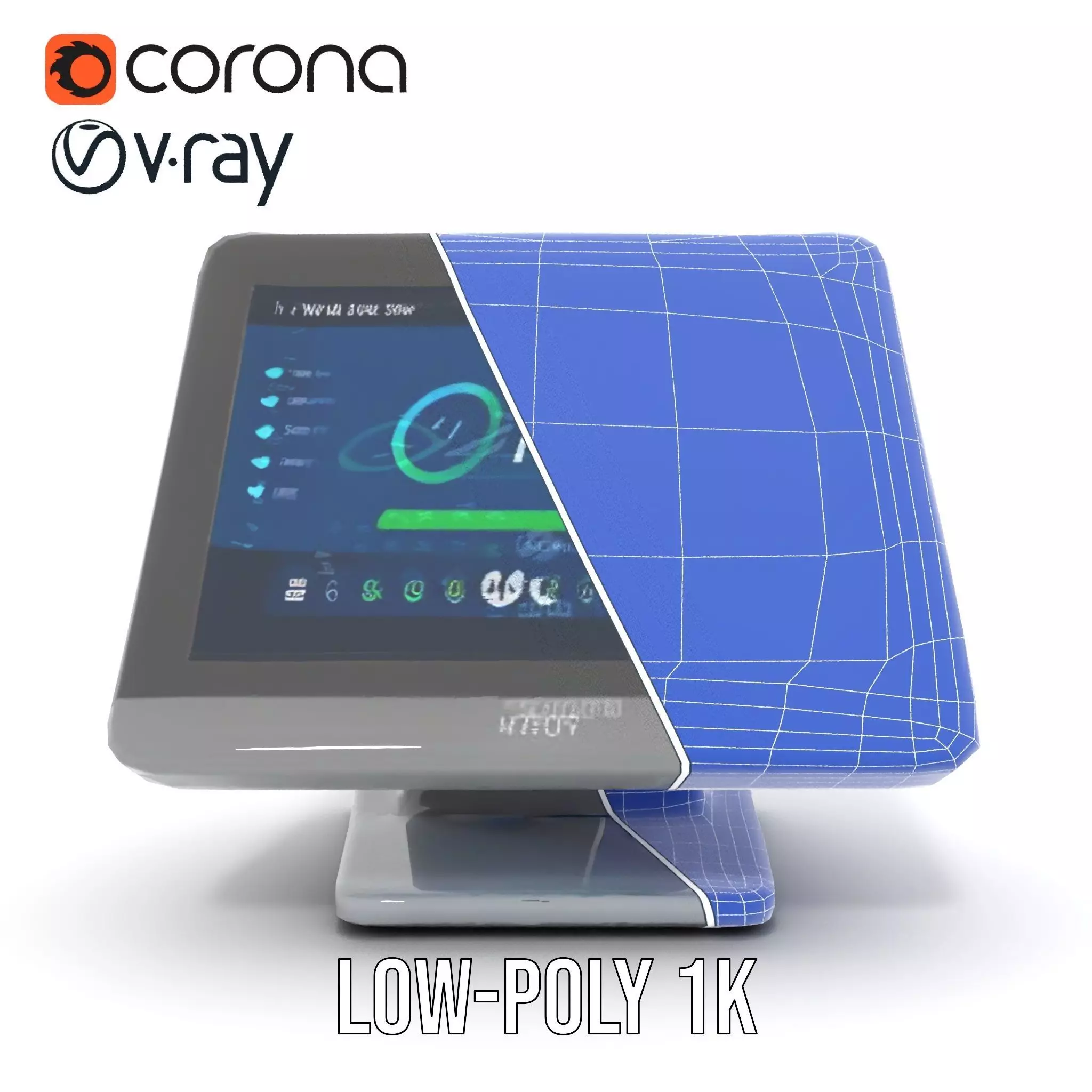 Modern Touchscreen Terminal model pack with sleek design Low-poly 3D model_28