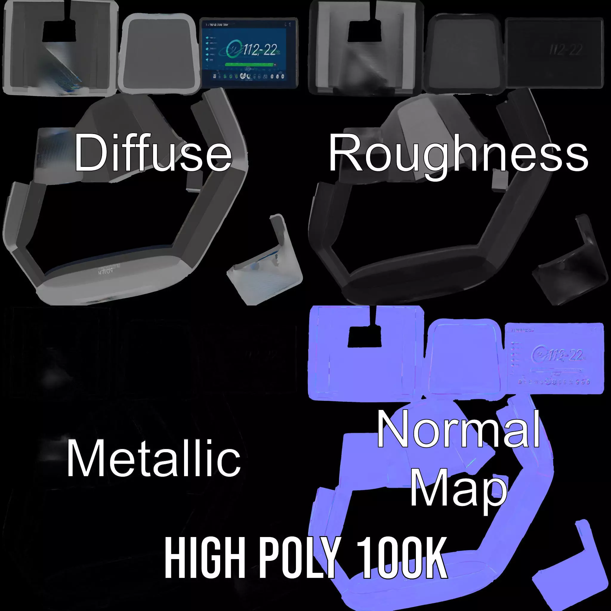 Modern Touchscreen Terminal model pack with sleek design Low-poly 3D model_3