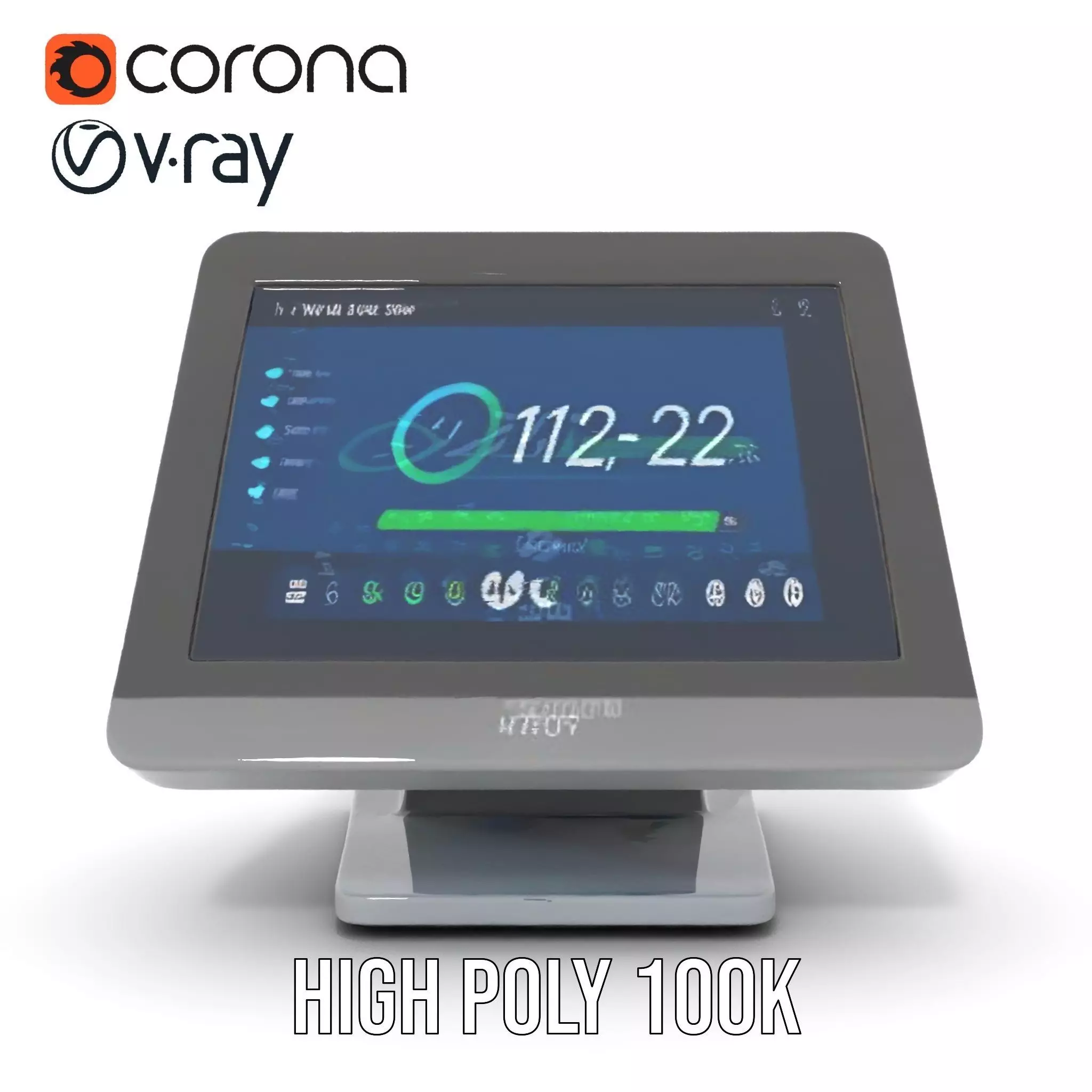 Modern Touchscreen Terminal model pack with sleek design Low-poly 3D model_32