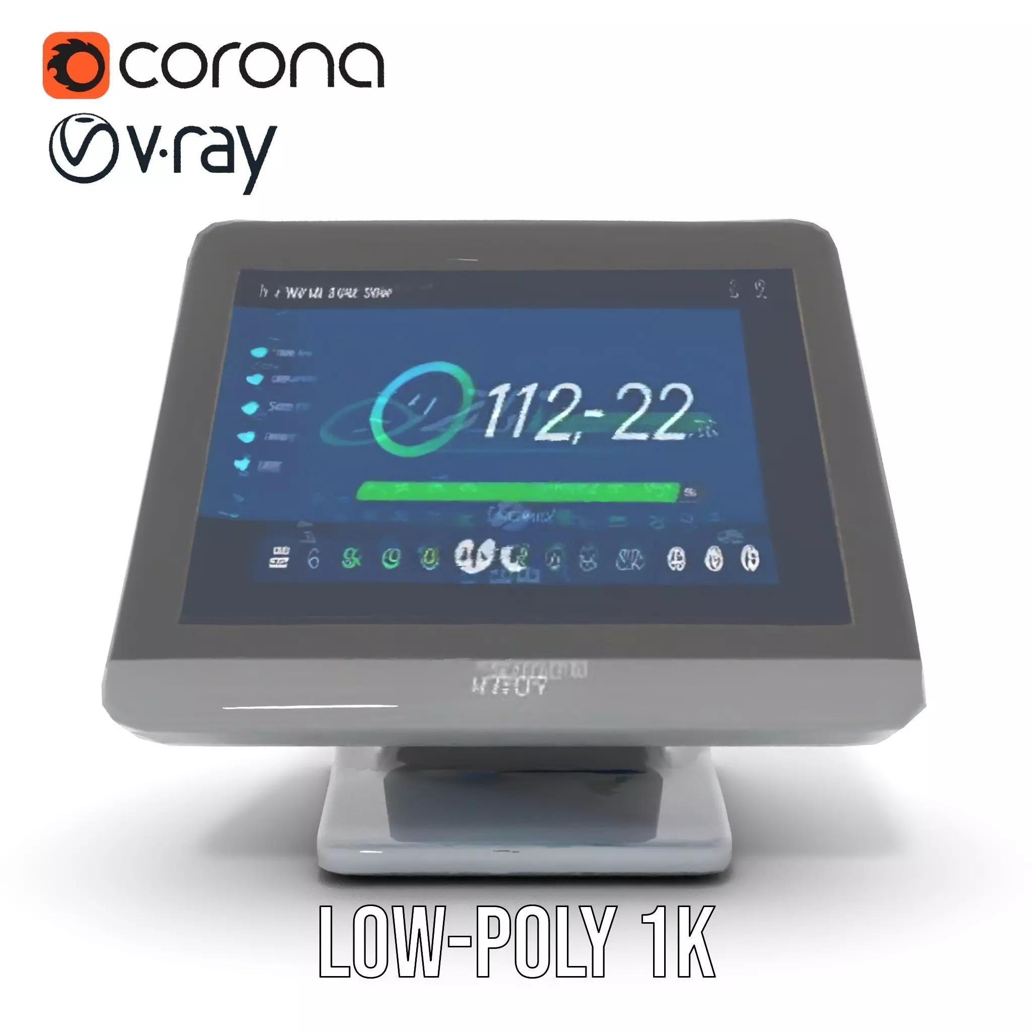 Modern Touchscreen Terminal model pack with sleek design Low-poly 3D model_9