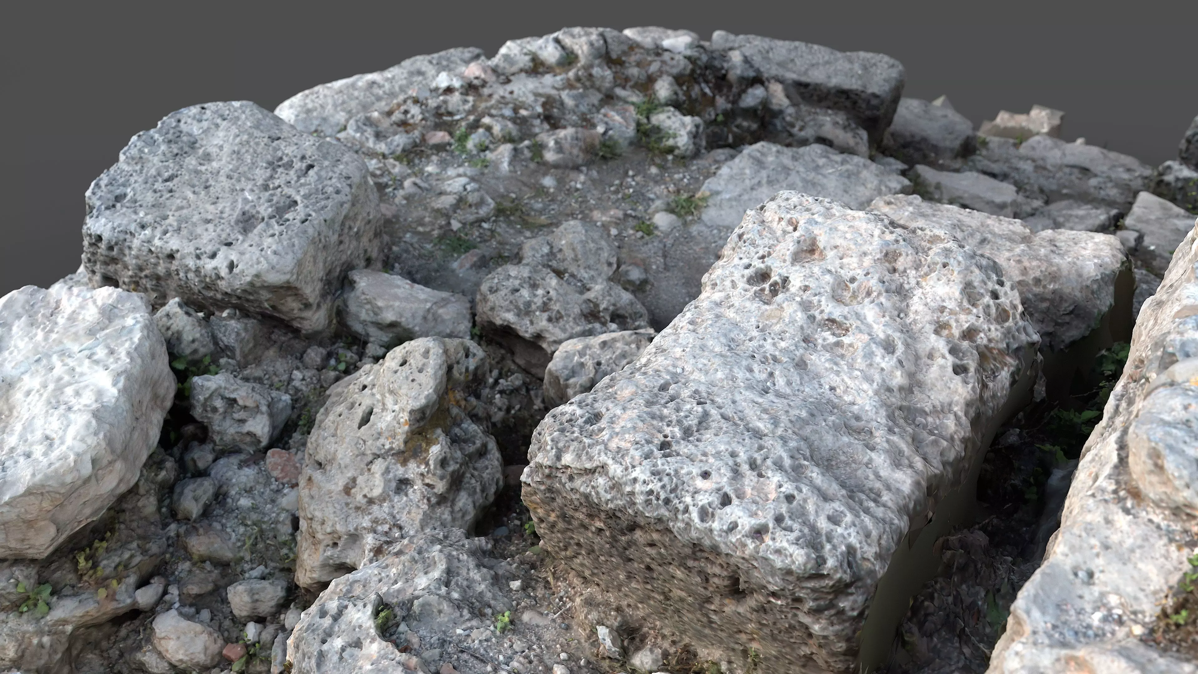 Abandoned House Ruined Part Scan - Stairs 03 3D model_5