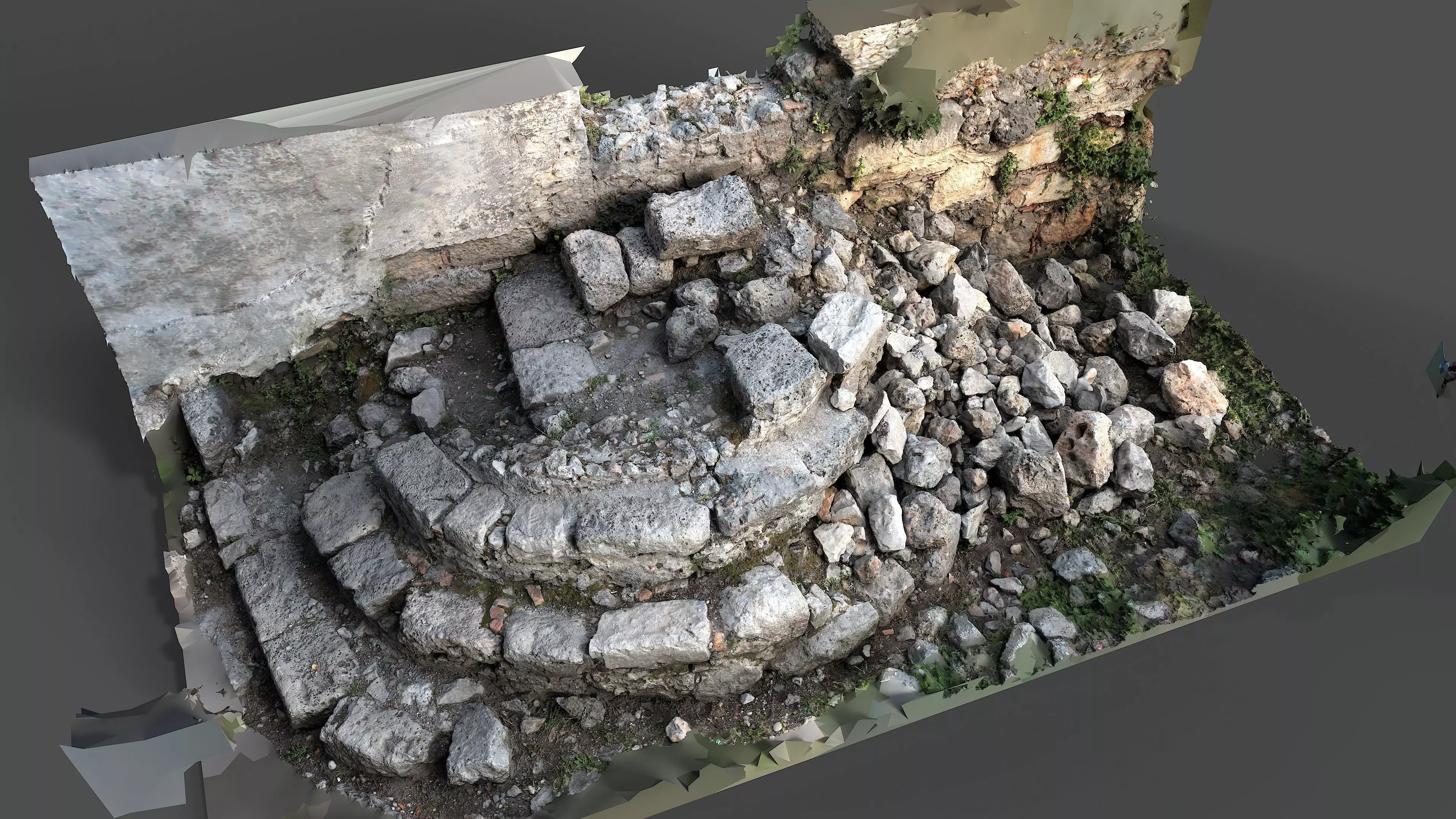 Abandoned House Ruined Part Scan - Stairs 03 3D model_6