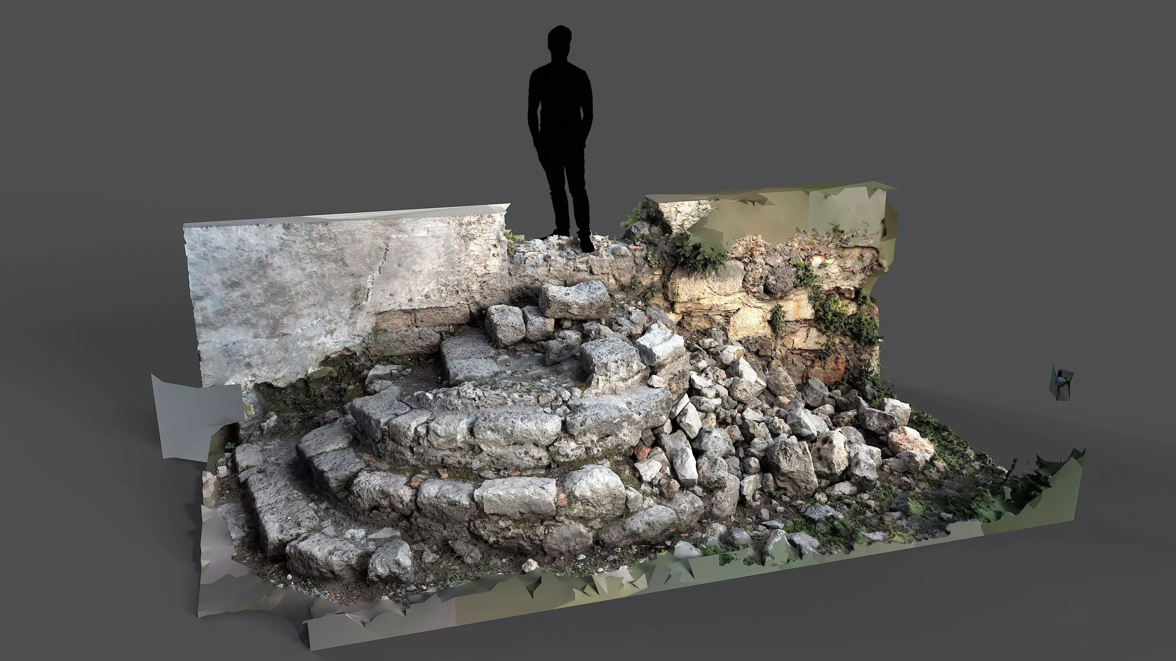 Abandoned House Ruined Part Scan - Stairs 03 3D model_2