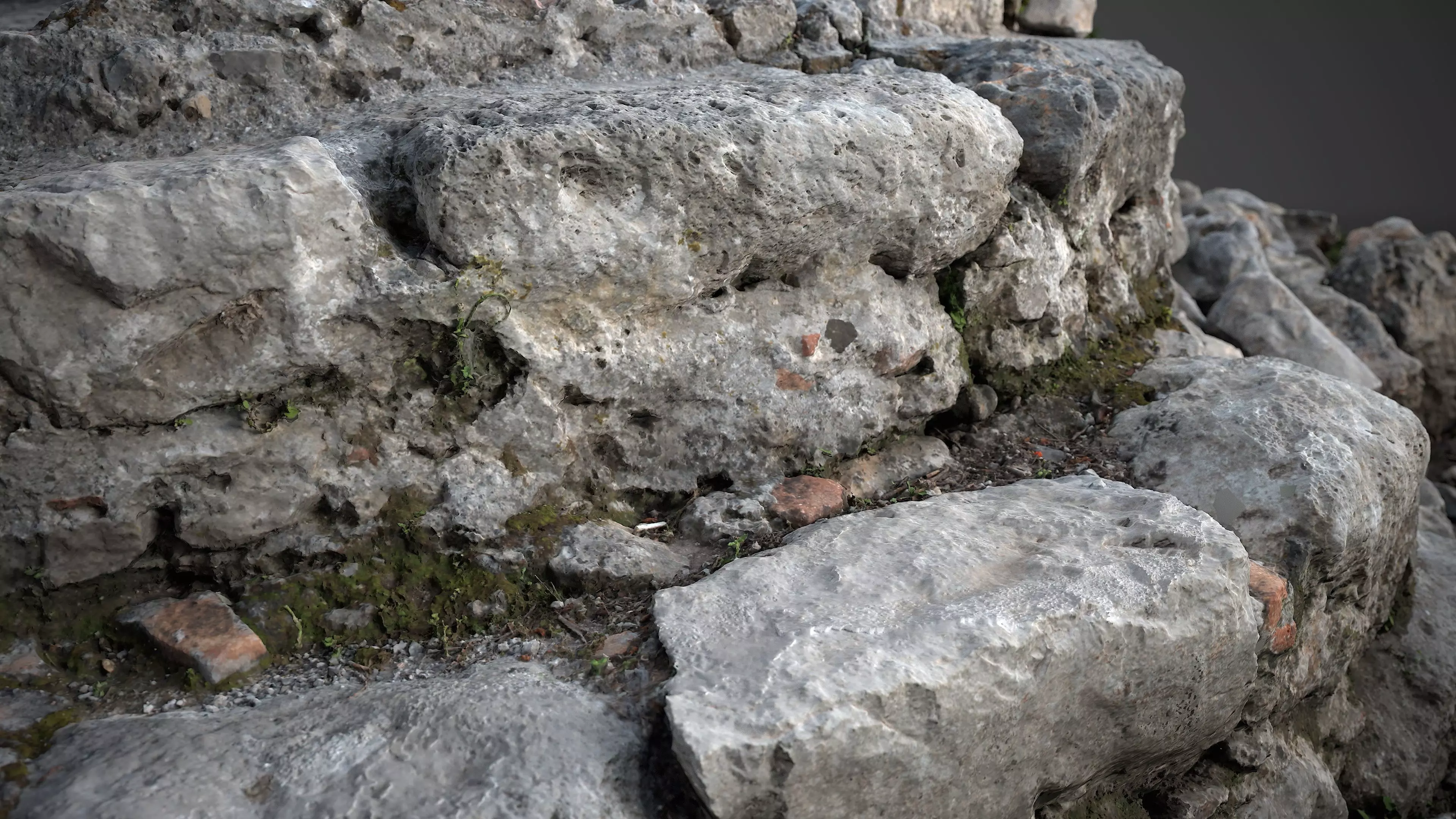 Abandoned House Ruined Part Scan - Stairs 03 3D model_7