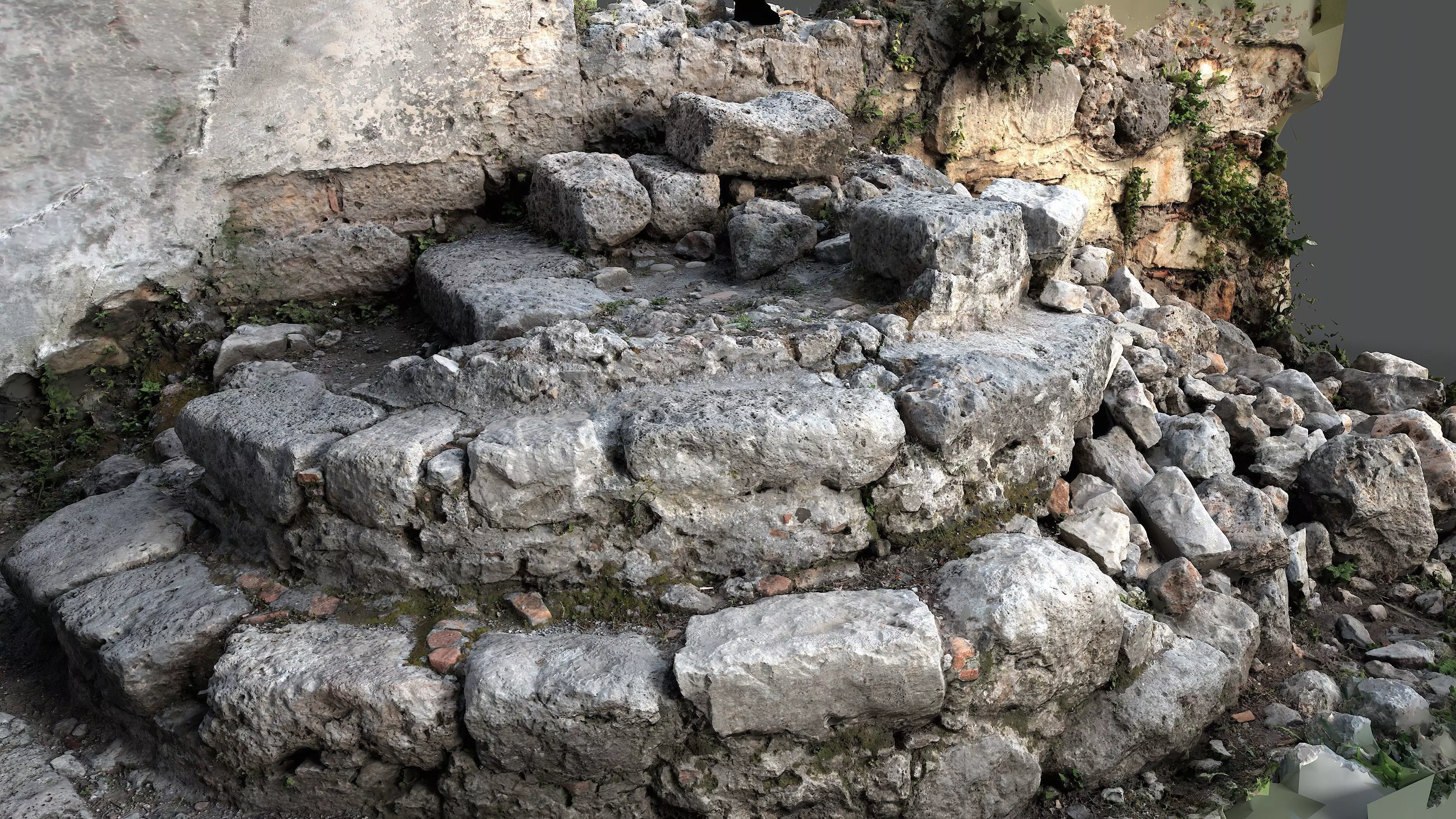 Abandoned House Ruined Part Scan - Stairs 03 3D model_9
