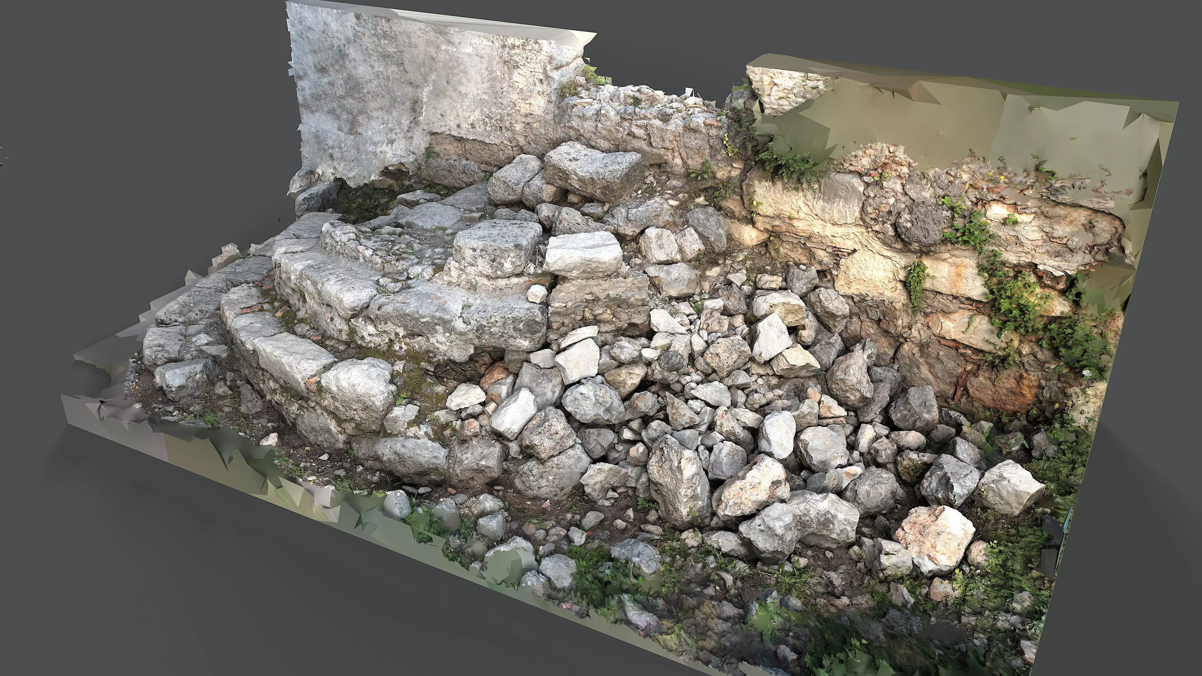 Abandoned House Ruined Part Scan - Stairs 03 3D model_4