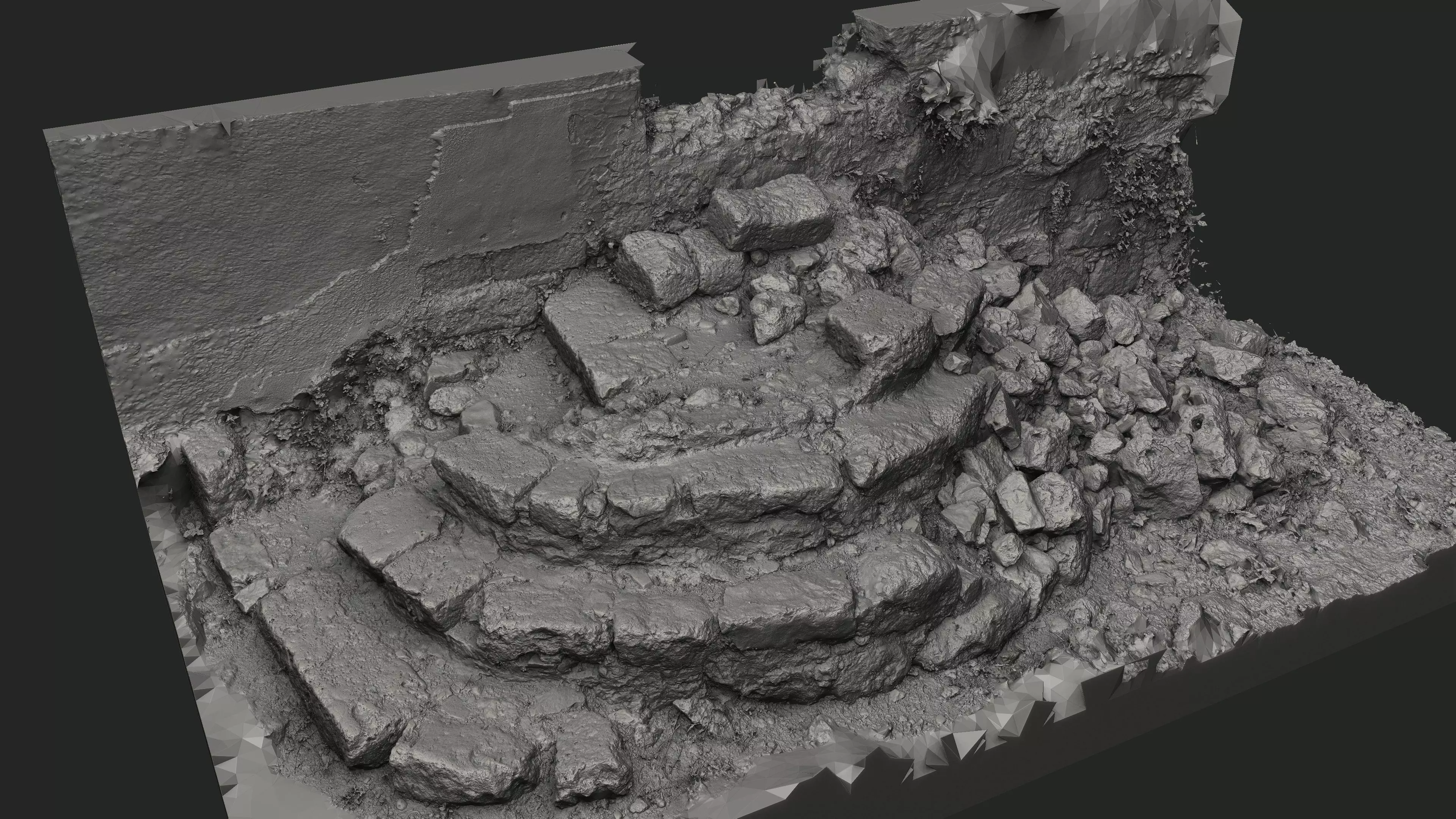 Abandoned House Ruined Part Scan - Stairs 03 3D model_10