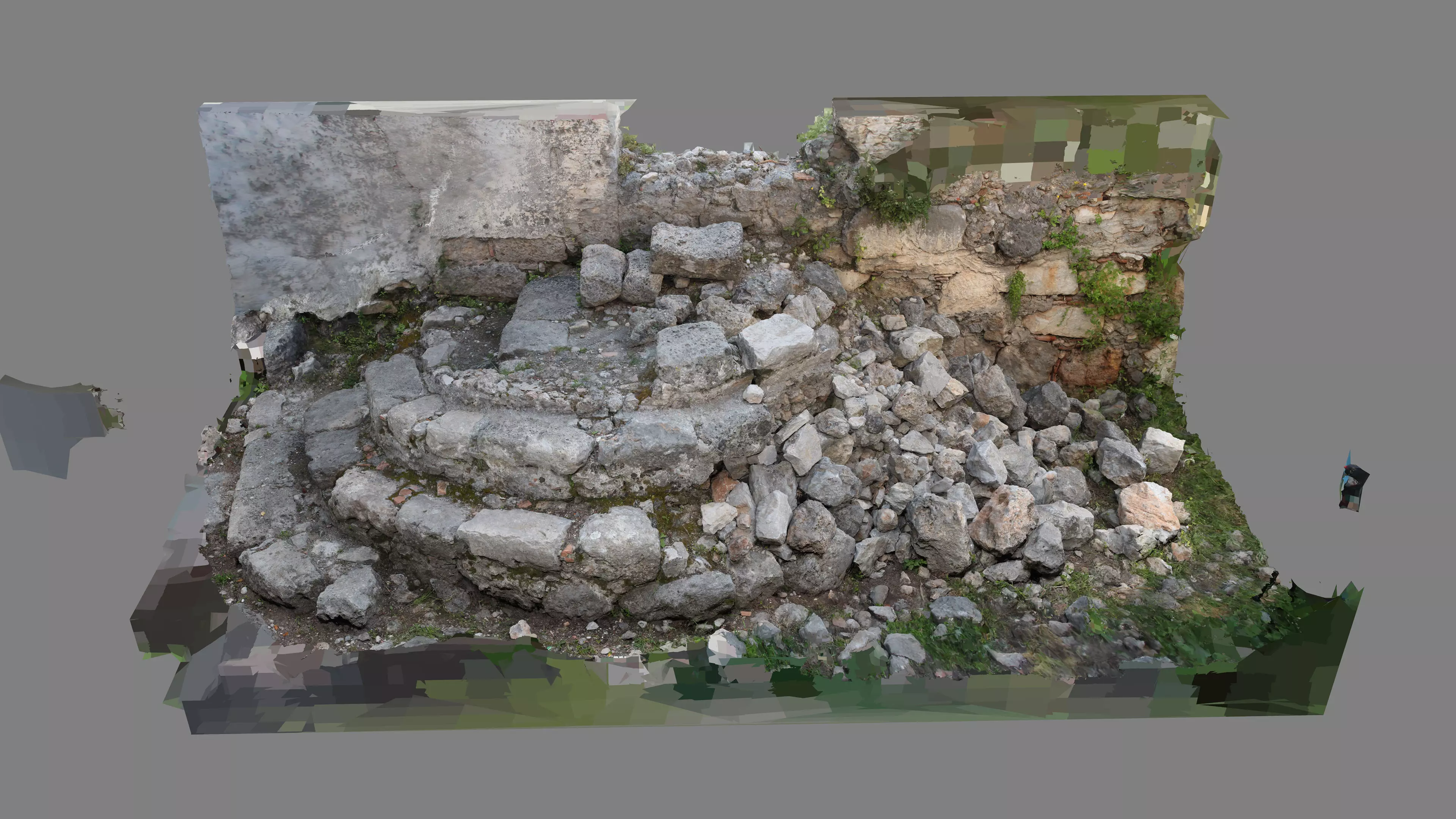 Abandoned House Ruined Part Scan - Stairs 03 3D model_13