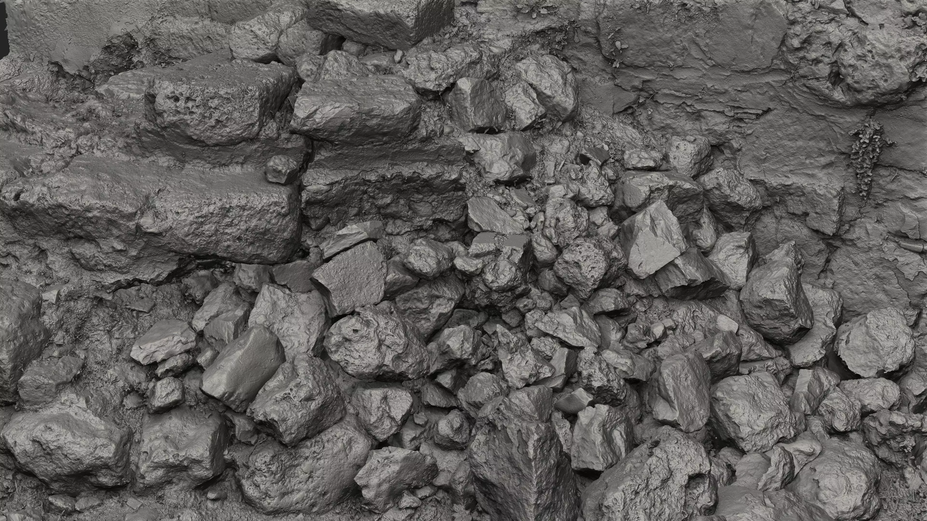 Abandoned House Ruined Part Scan - Stairs 03 3D model_11