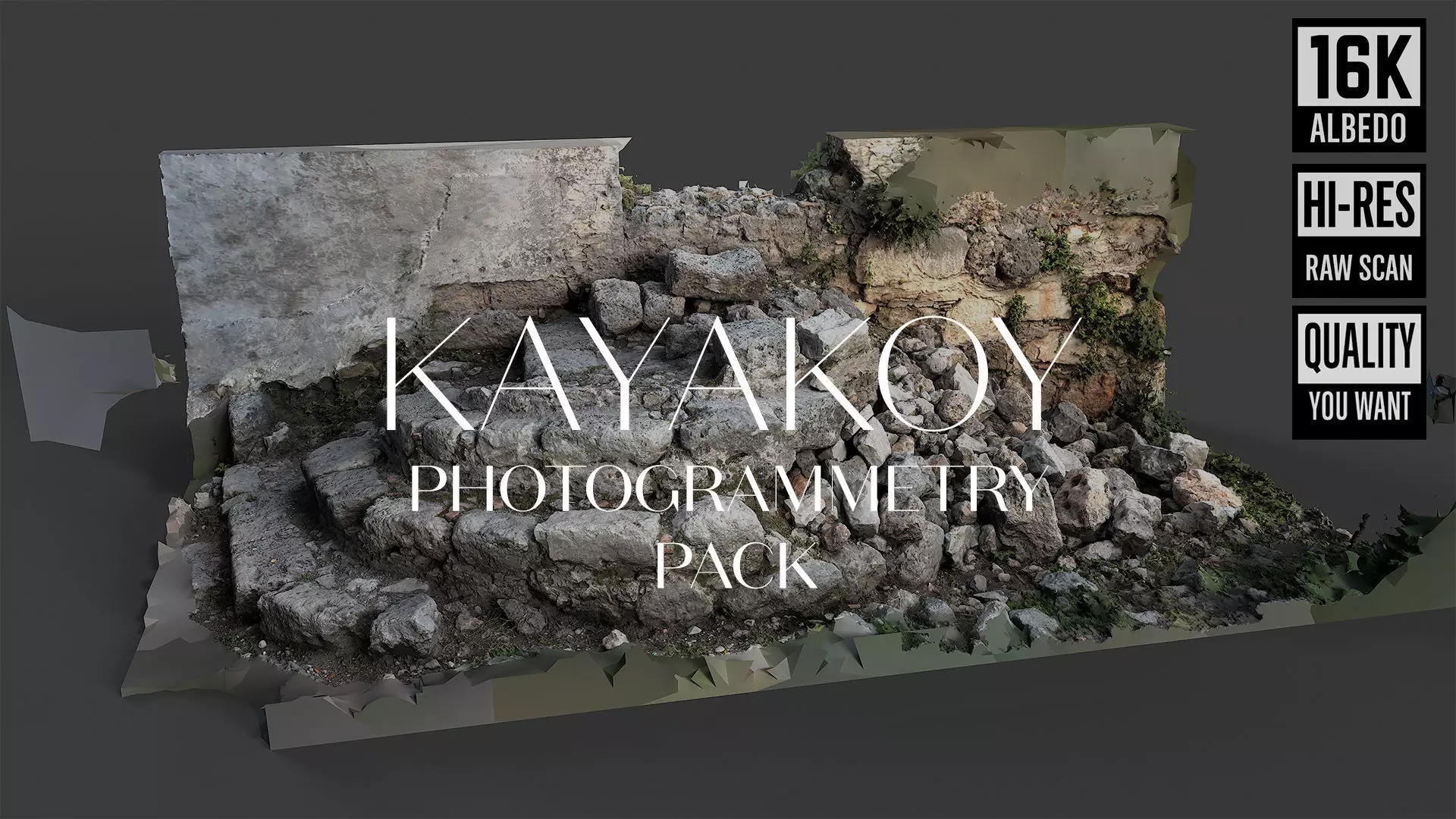 Abandoned House Ruined Part Scan - Stairs 03 3D model_0