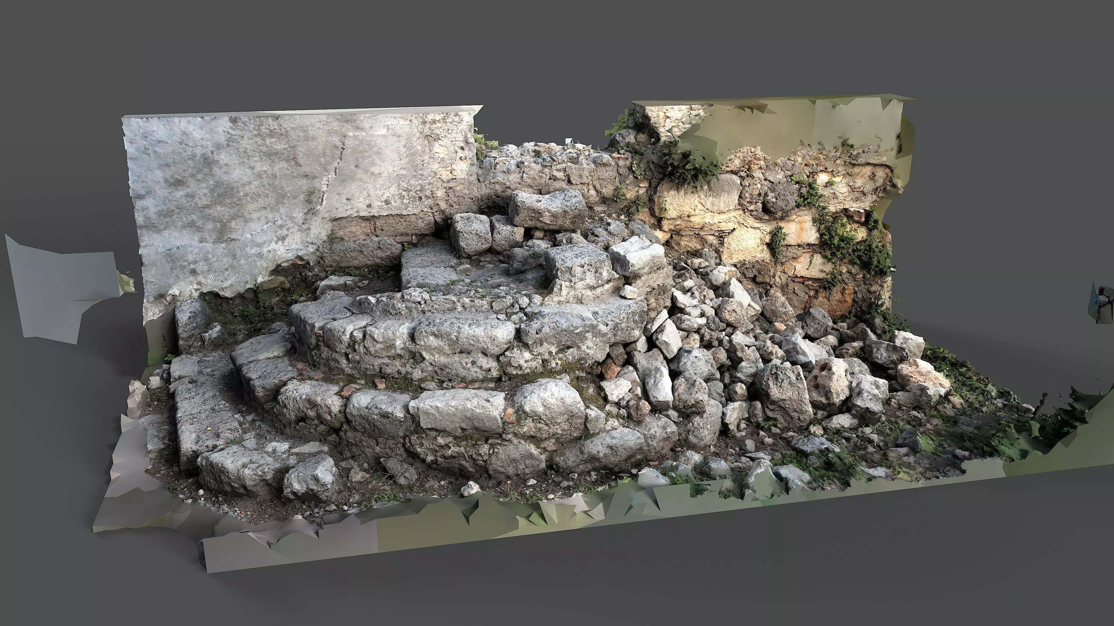 Abandoned House Ruined Part Scan - Stairs 03 3D model_3