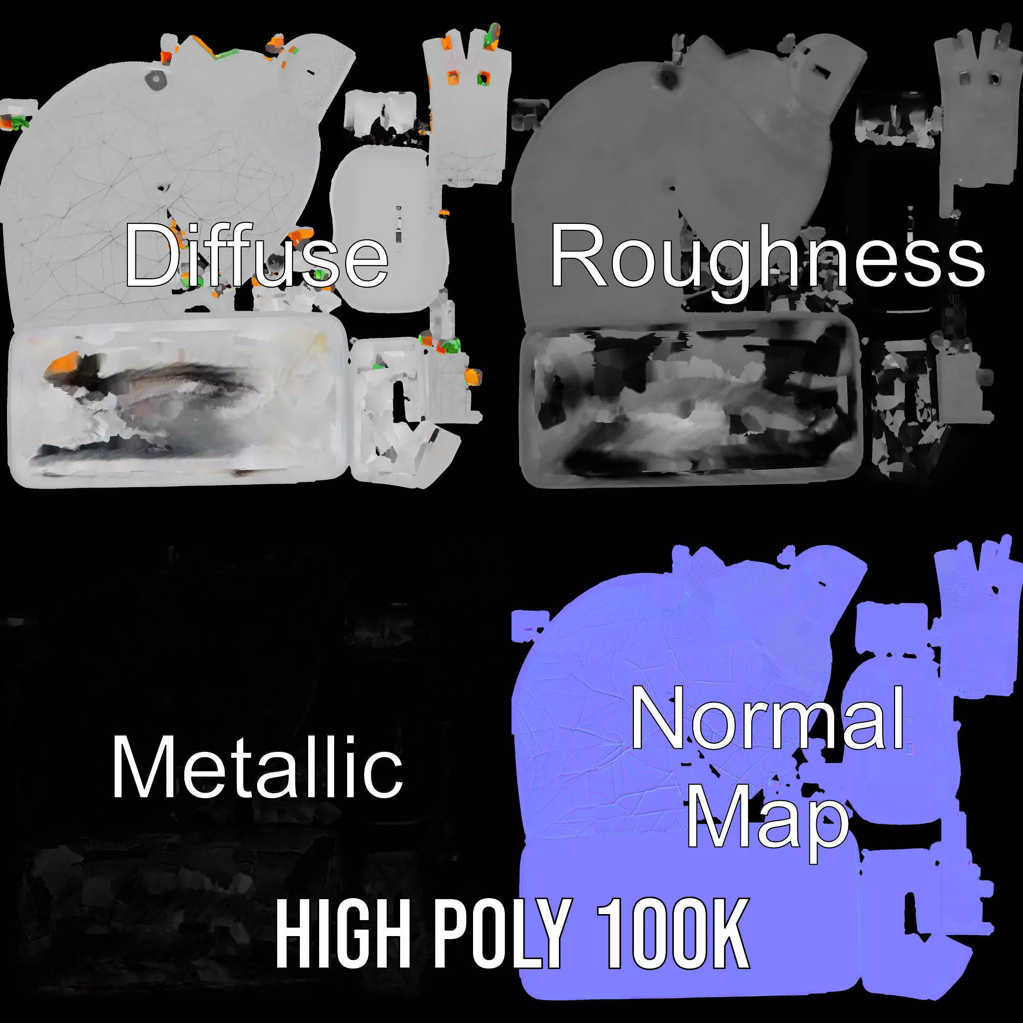 Electronic Wall Plug Model Pack with LED Indicators Low-poly 3D model_3