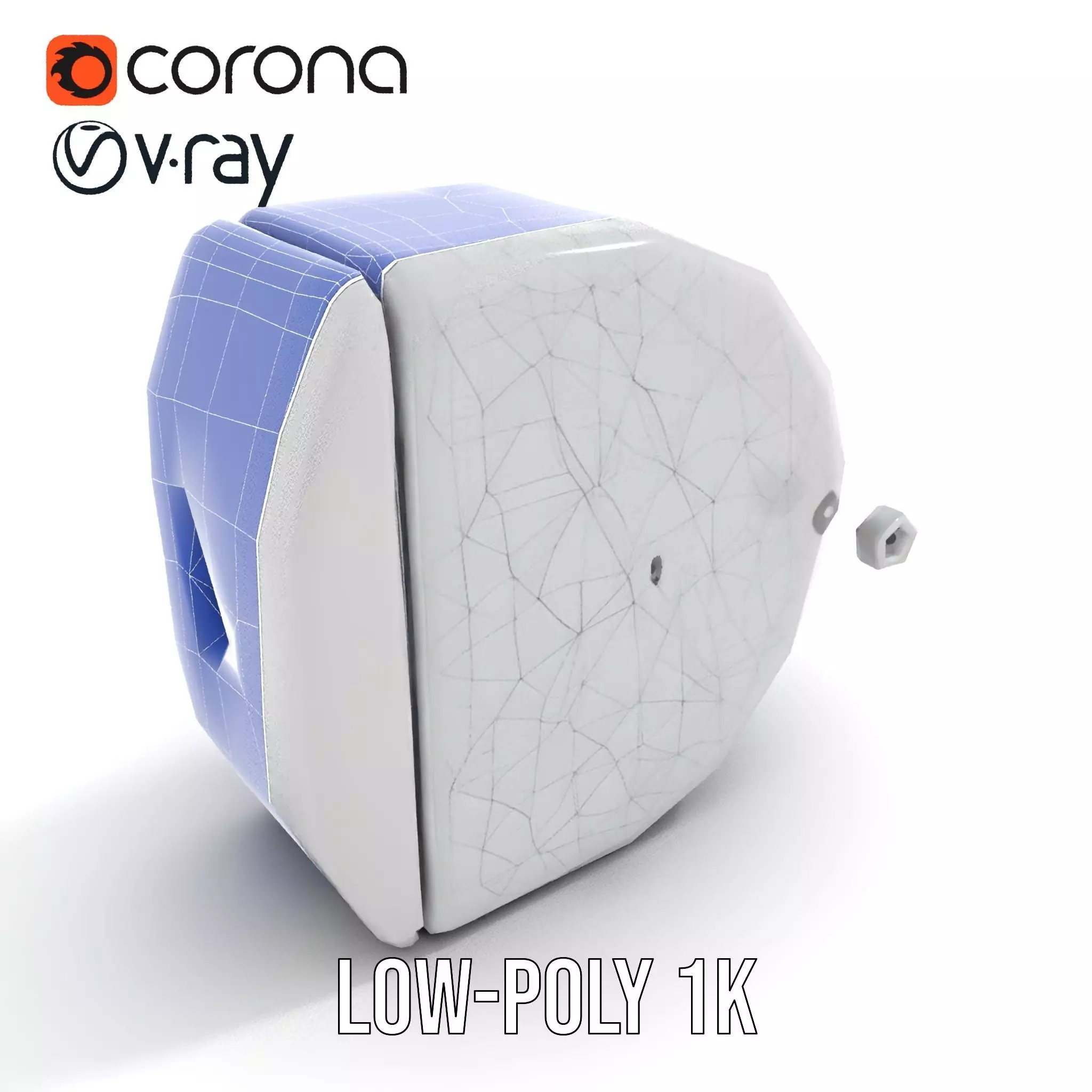 Electronic Wall Plug Model Pack with LED Indicators Low-poly 3D model_25