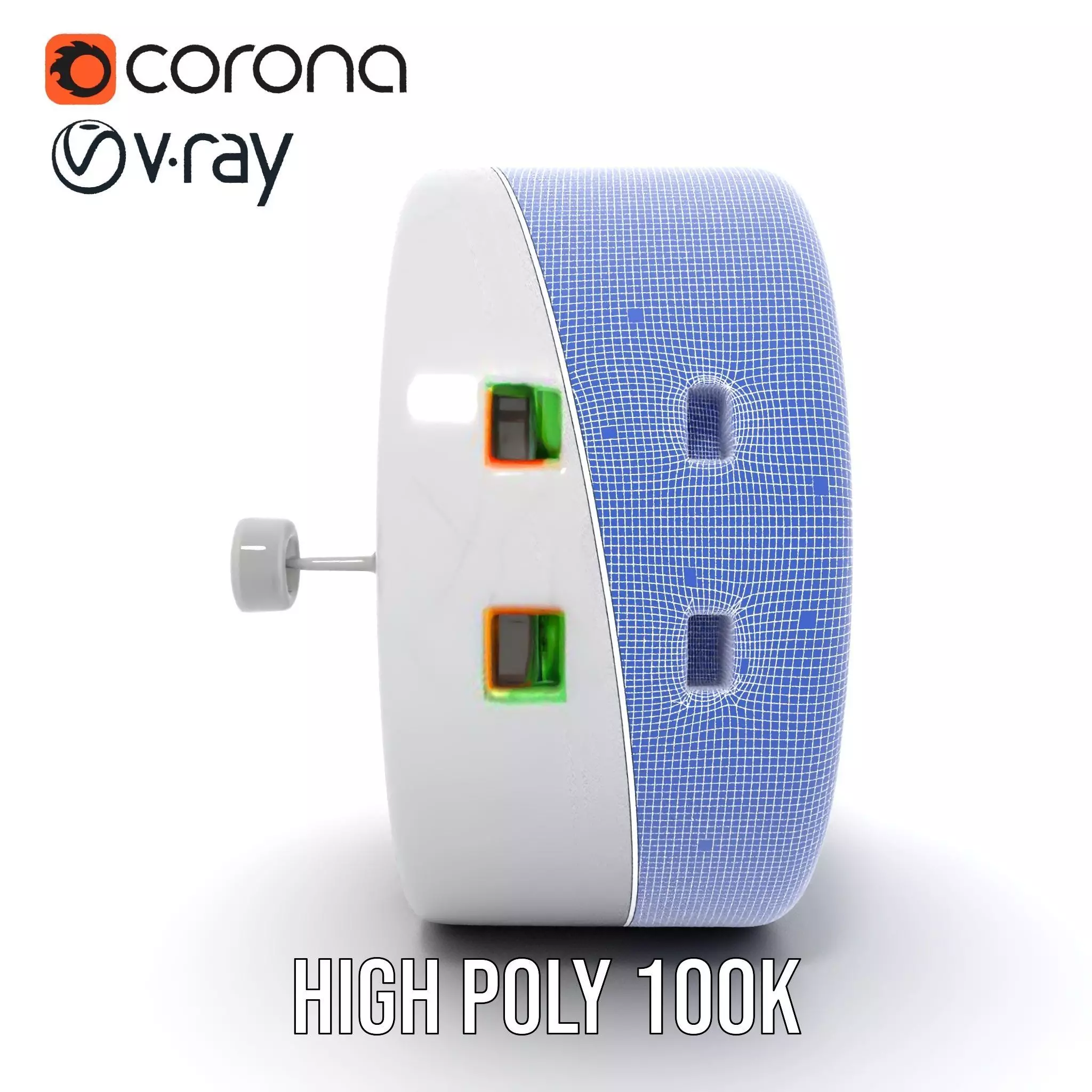 Electronic Wall Plug Model Pack with LED Indicators Low-poly 3D model_29