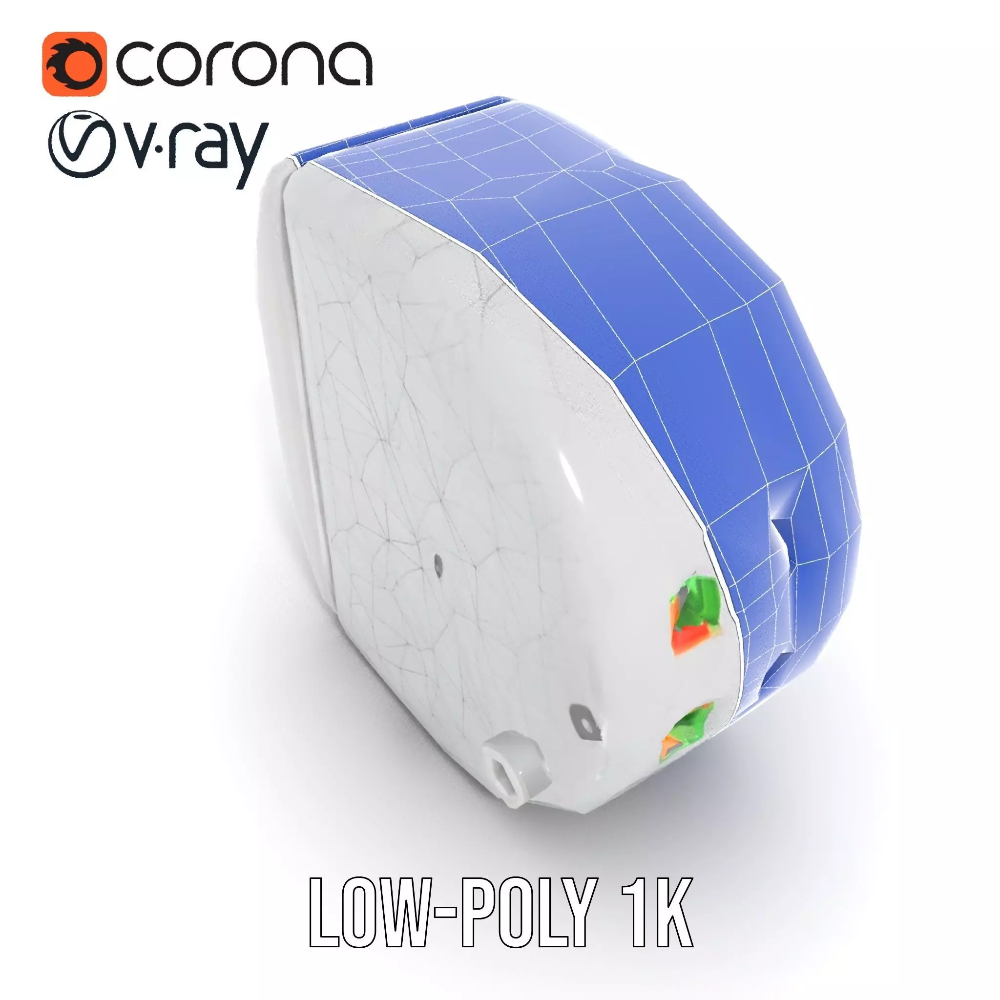 Electronic Wall Plug Model Pack with LED Indicators Low-poly 3D model_12