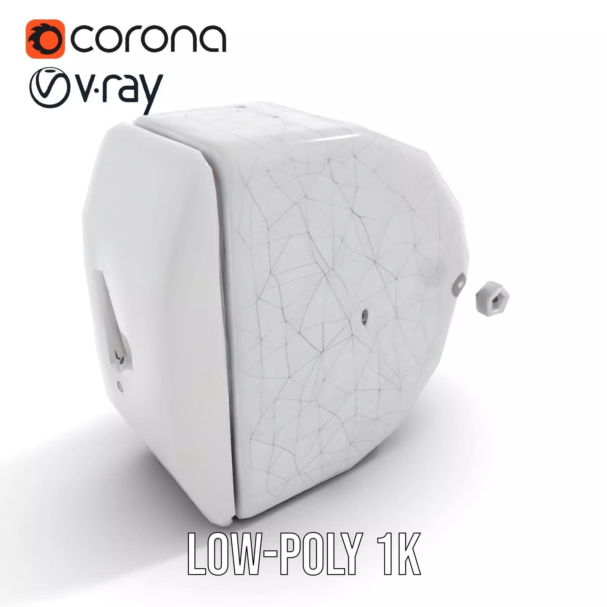 Electronic Wall Plug Model Pack with LED Indicators Low-poly 3D model_22