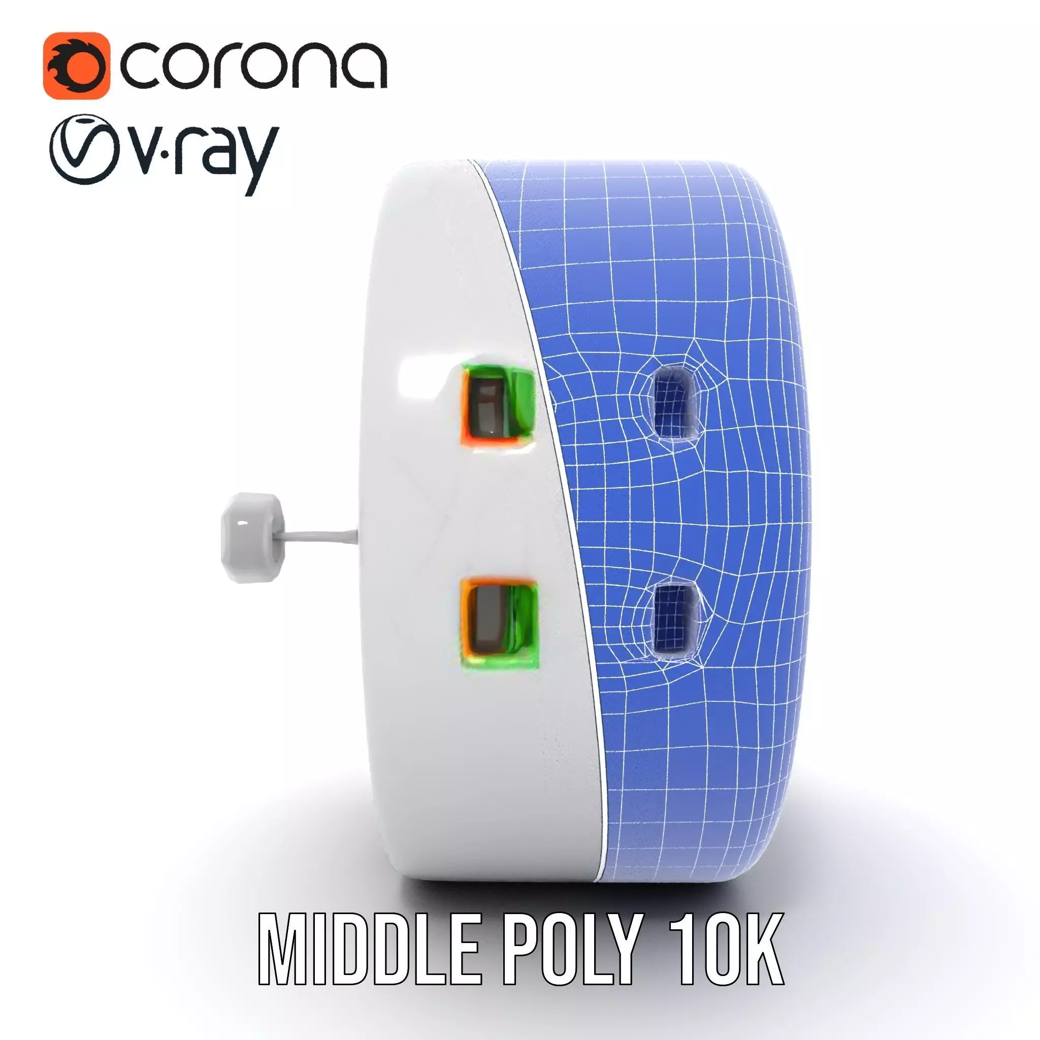 Electronic Wall Plug Model Pack with LED Indicators Low-poly 3D model_30