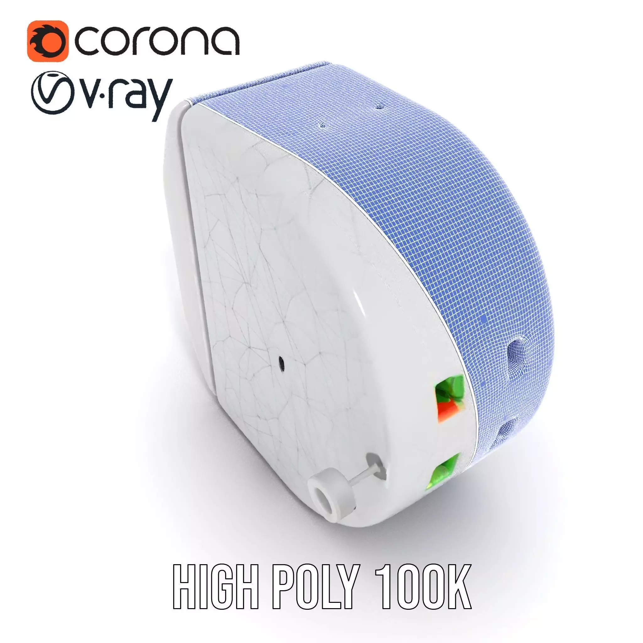 Electronic Wall Plug Model Pack with LED Indicators Low-poly 3D model_32