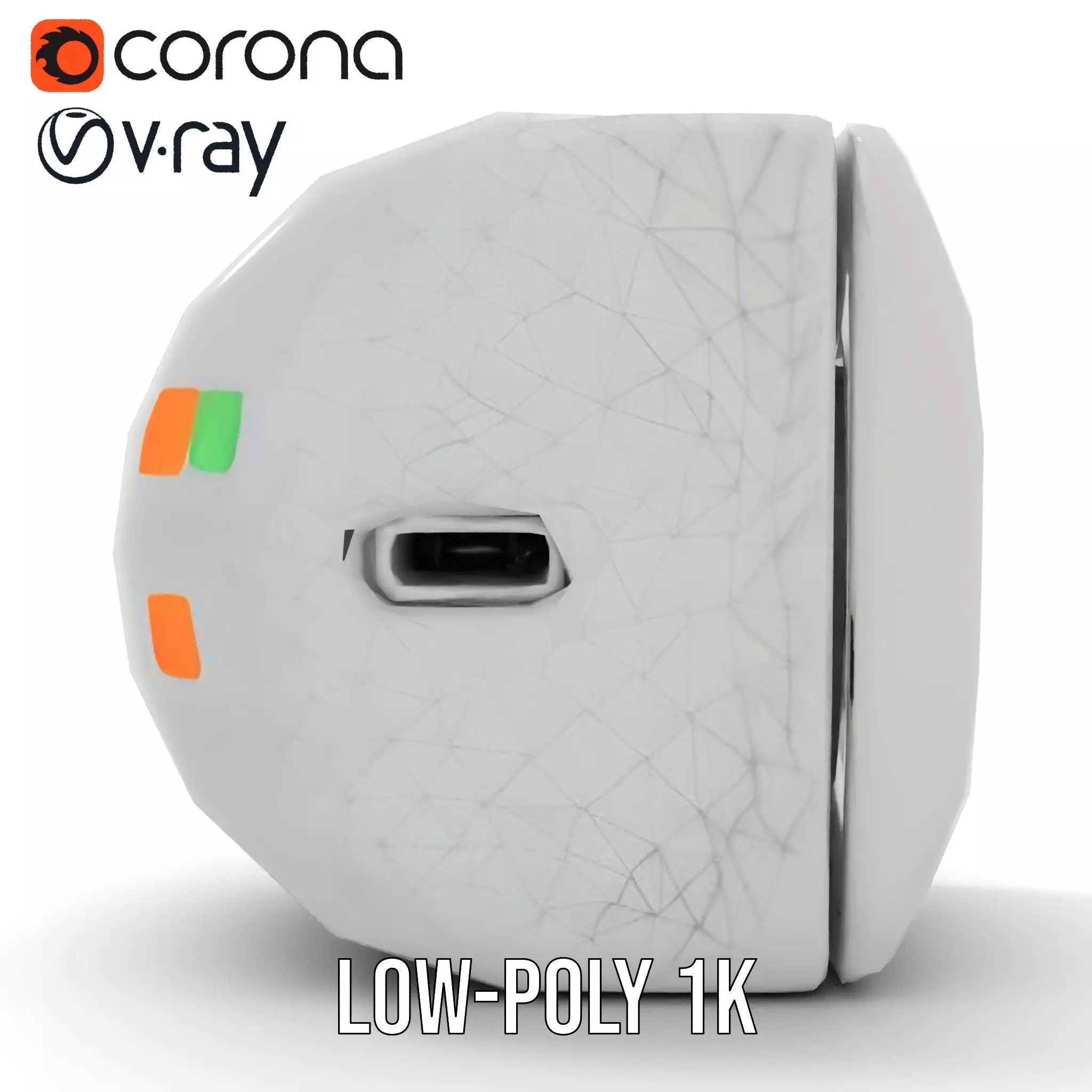 Electronic Wall Plug Model Pack with LED Indicators Low-poly 3D model_28