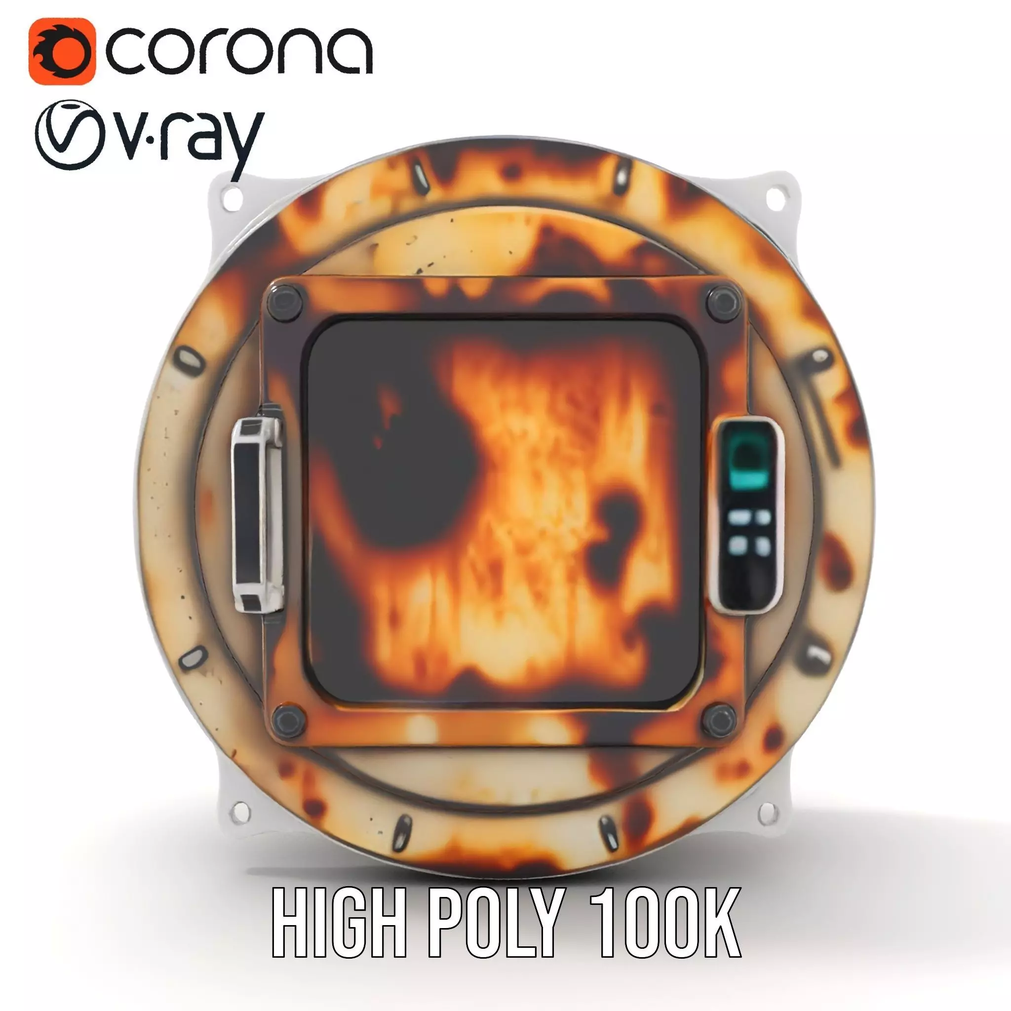 Futuristic Rusty Hatch Door Model Pack Low-poly 3D model_22