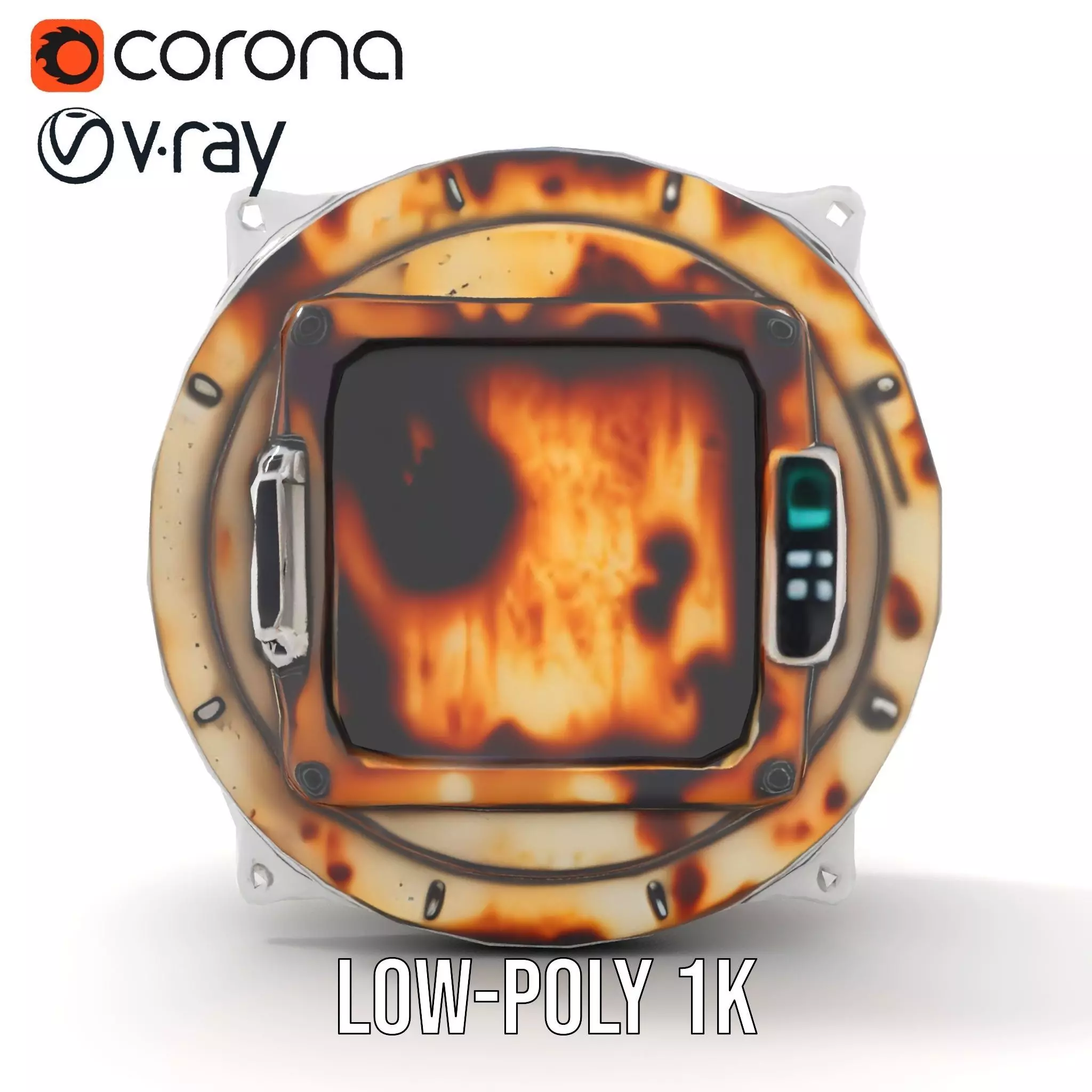 Futuristic Rusty Hatch Door Model Pack Low-poly 3D model_13