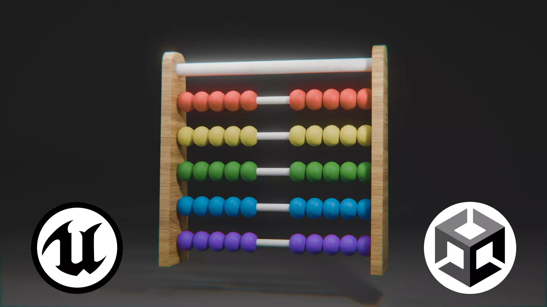 Colorful Abacus Toy Game Ready 3D Model PBR Textured Free low-poly 3D model_0
