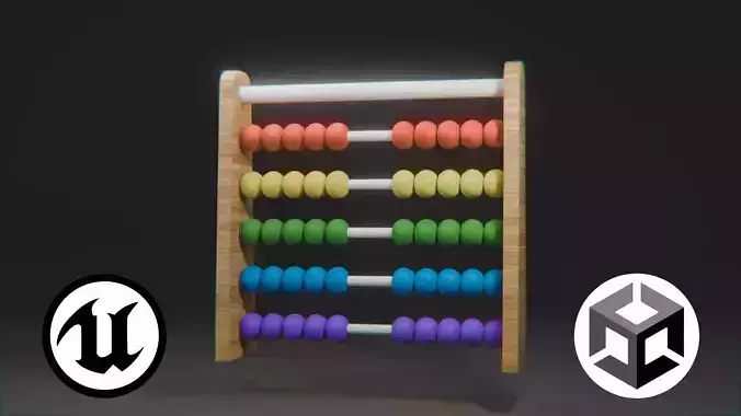 Colorful Abacus Toy Game Ready 3D Model PBR Textured