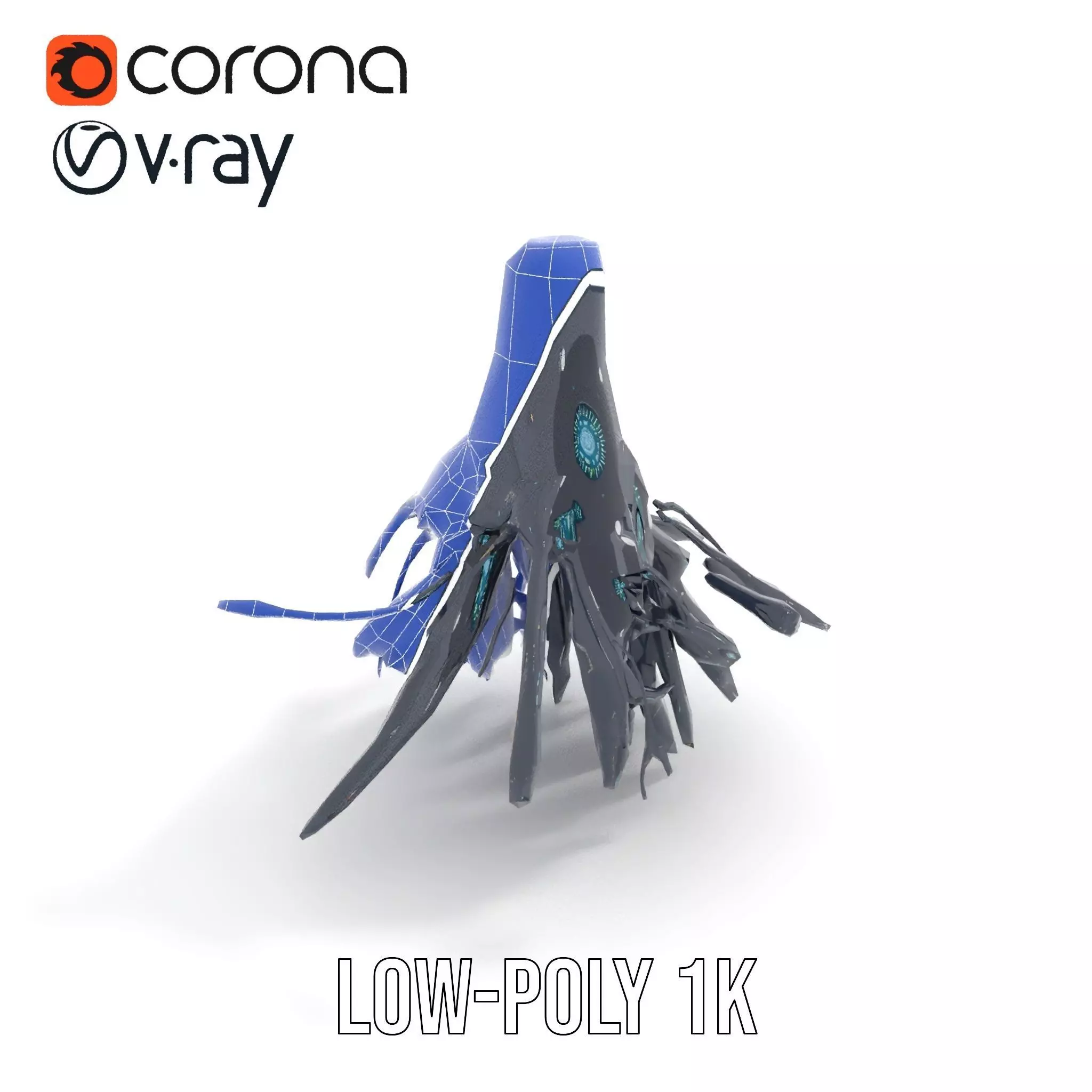 Futuristic Holographic Interface Model Pack Low-poly 3D model_15