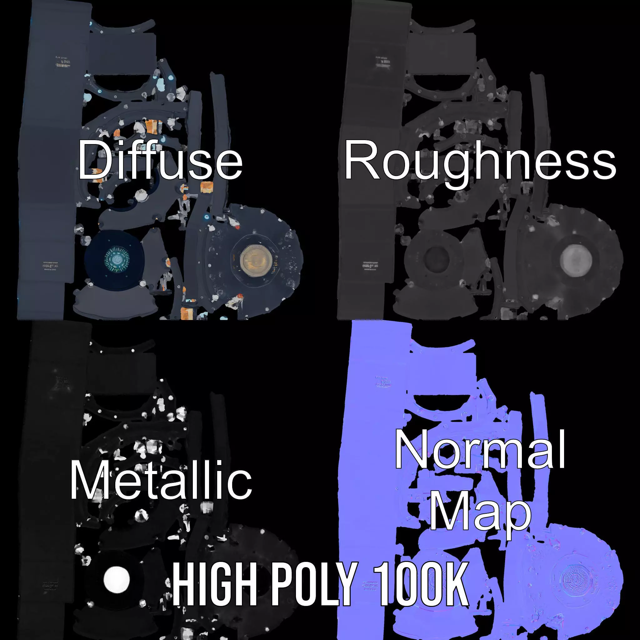 Futuristic Holographic Interface Model Pack Low-poly 3D model_4