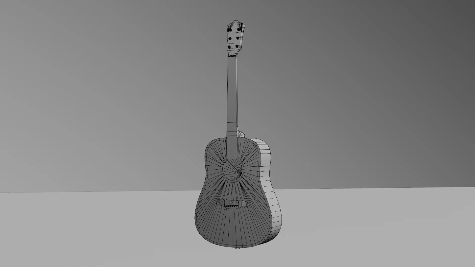 Acoustic Guitar Game Ready 3D Model PBR Textured Low-poly 3D model_2