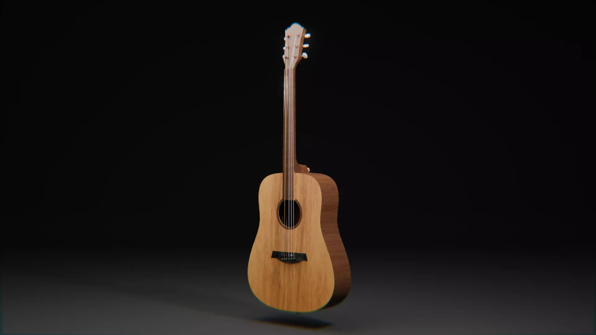 Acoustic Guitar Game Ready 3D Model PBR Textured Low-poly 3D model_1