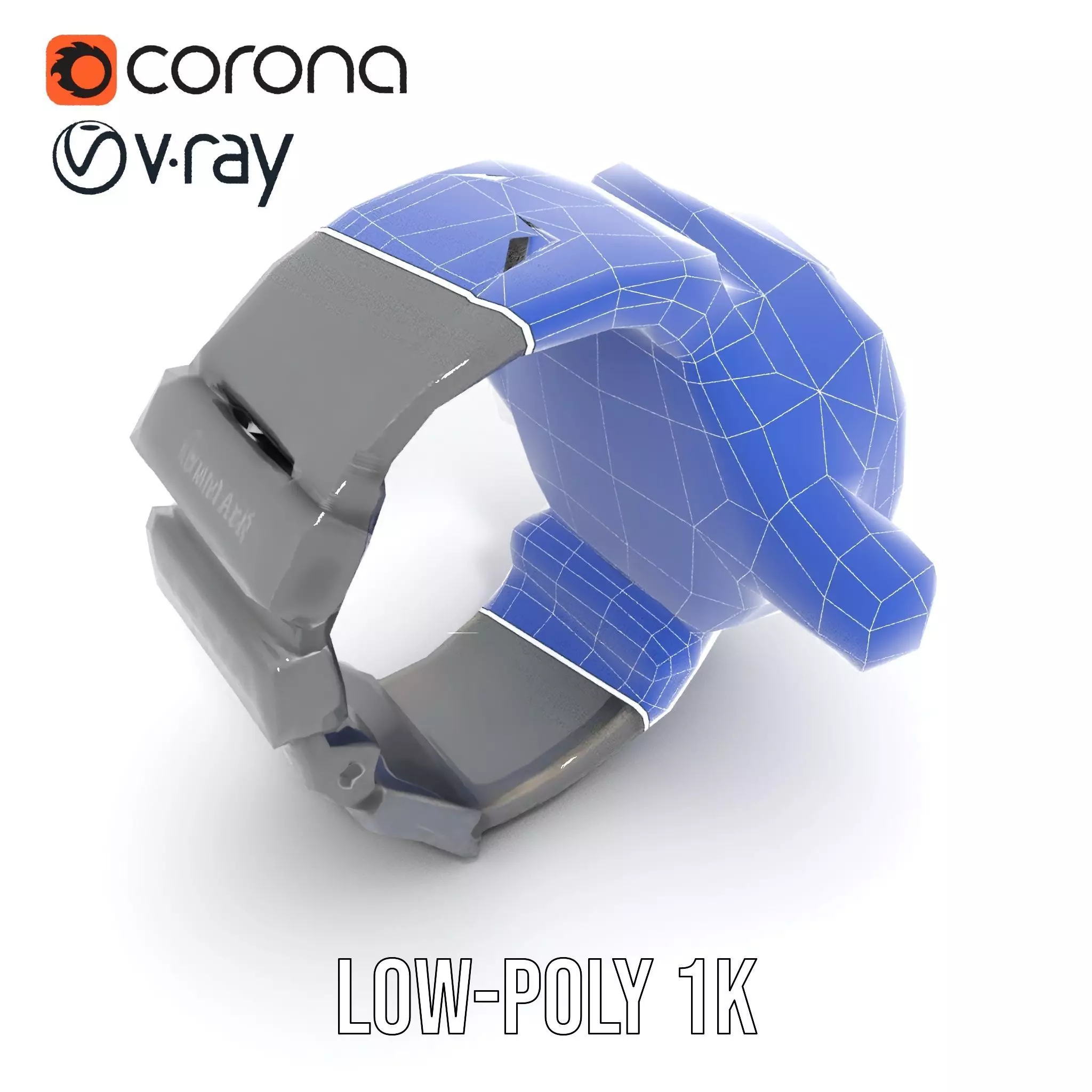 Futuristic Digital Watch Model Pack Low-poly 3D model_22