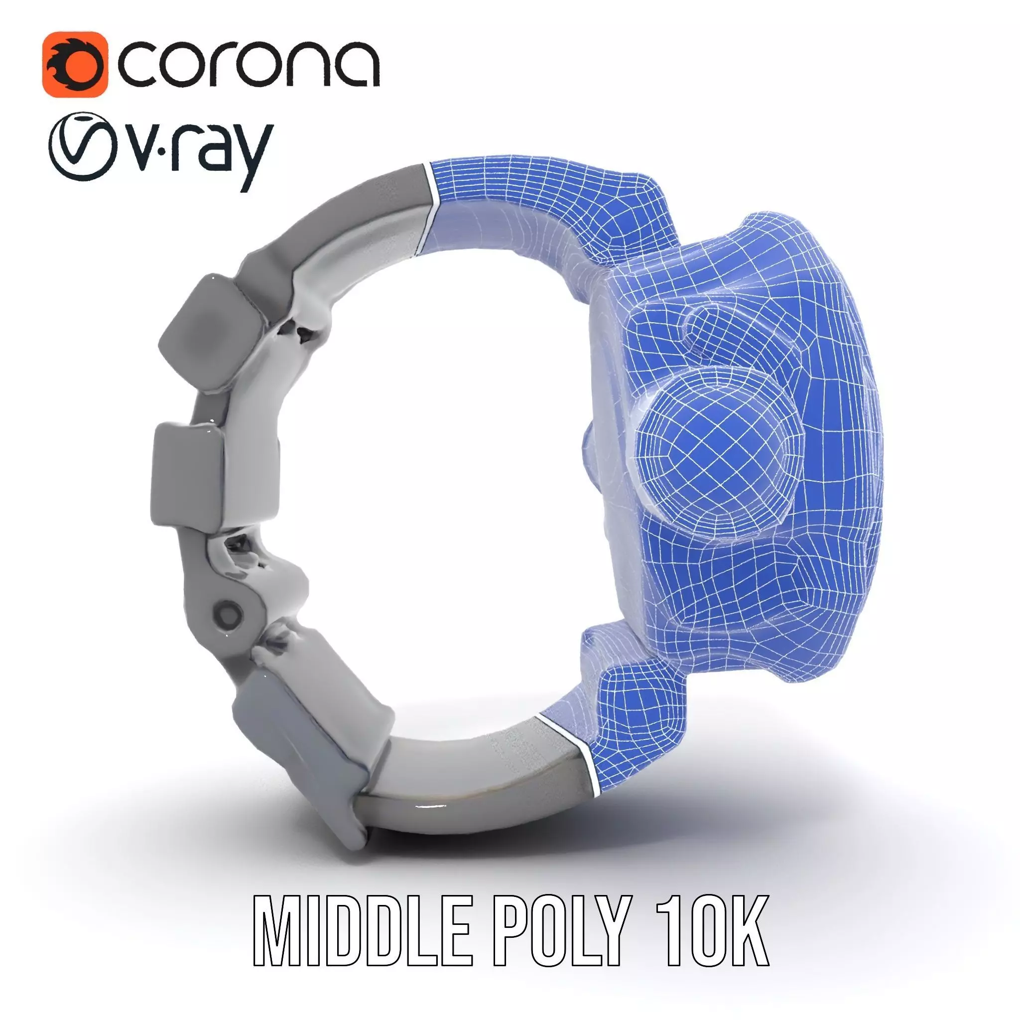 Futuristic Digital Watch Model Pack Low-poly 3D model_30