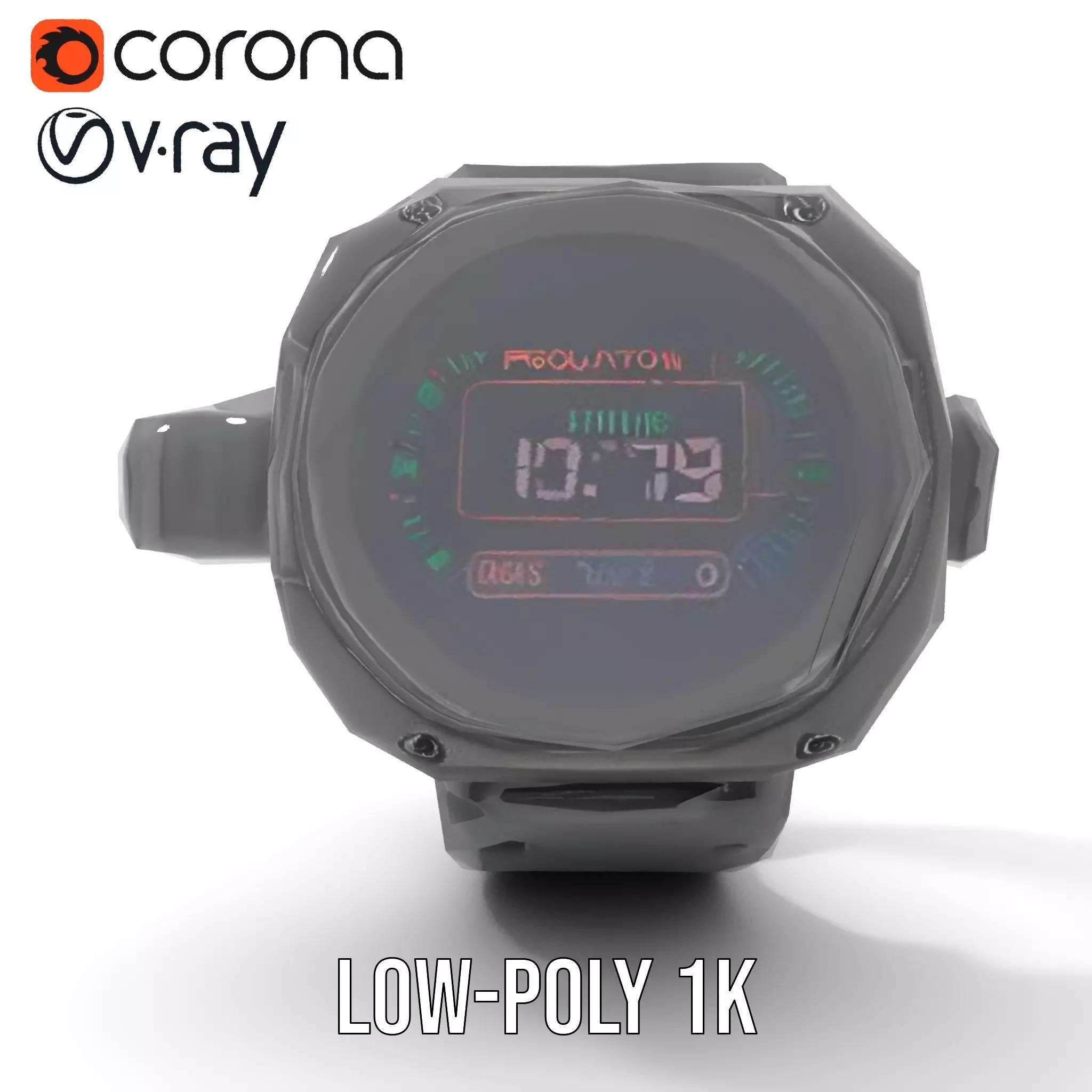 Futuristic Digital Watch Model Pack Low-poly 3D model_25