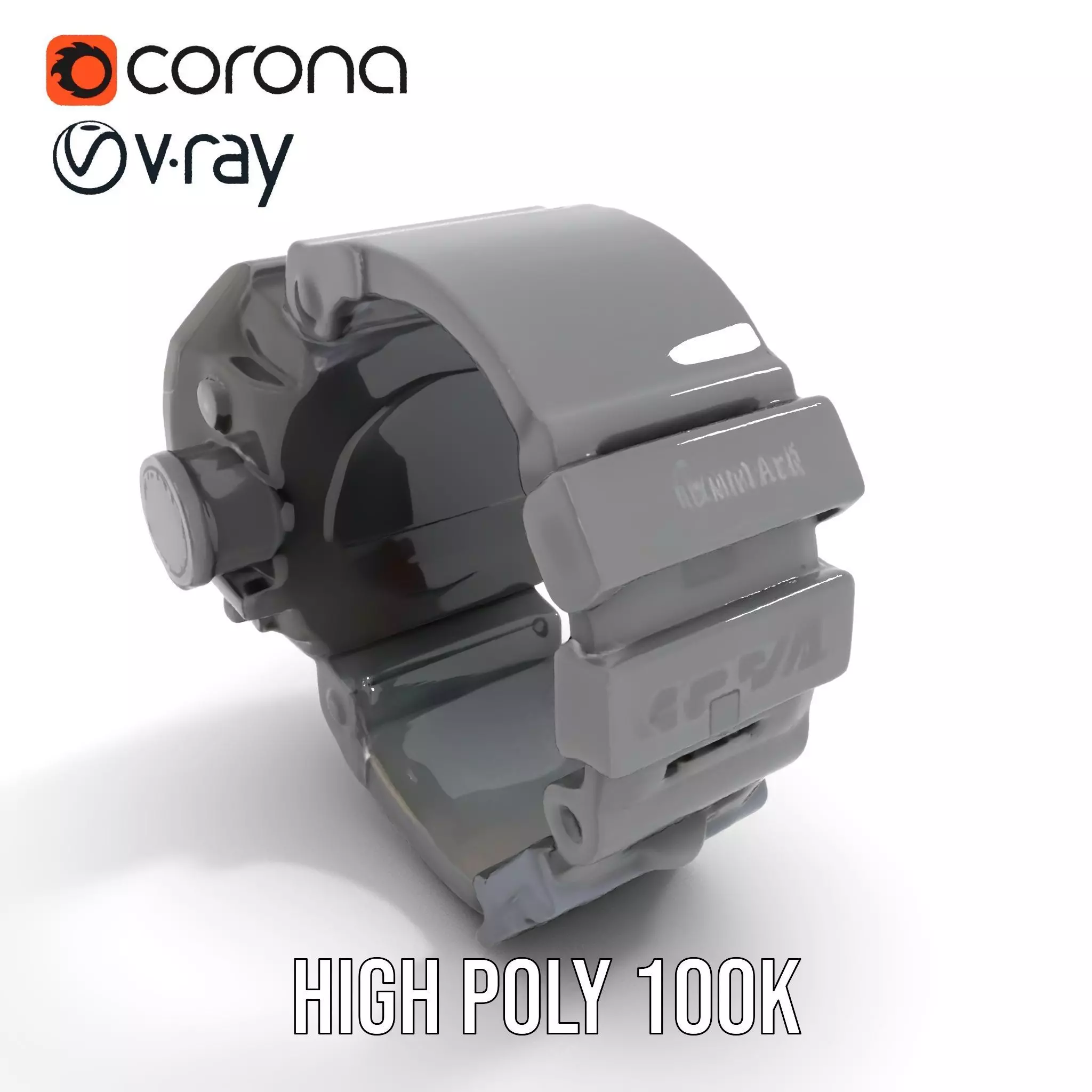 Futuristic Digital Watch Model Pack Low-poly 3D model_15