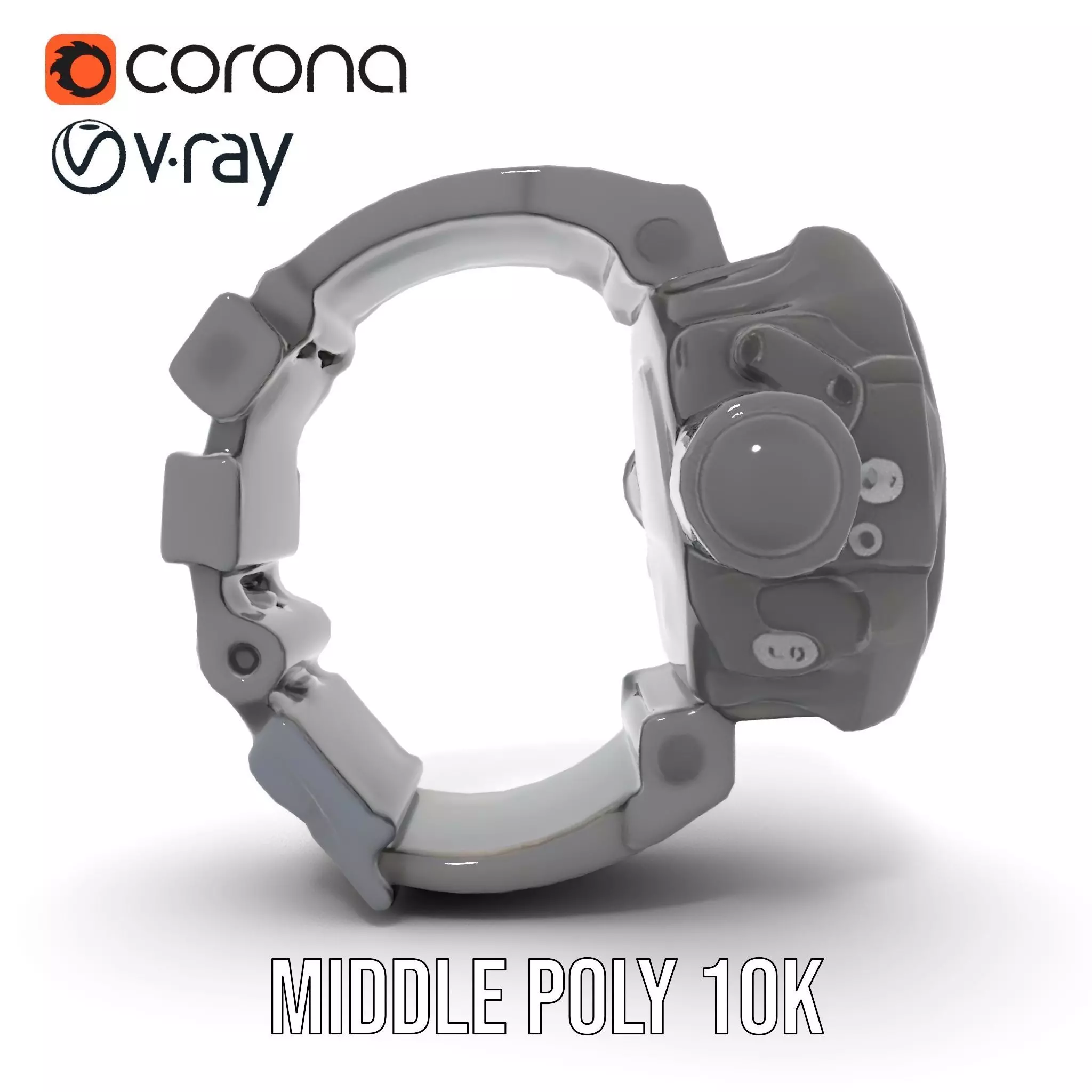 Futuristic Digital Watch Model Pack Low-poly 3D model_16