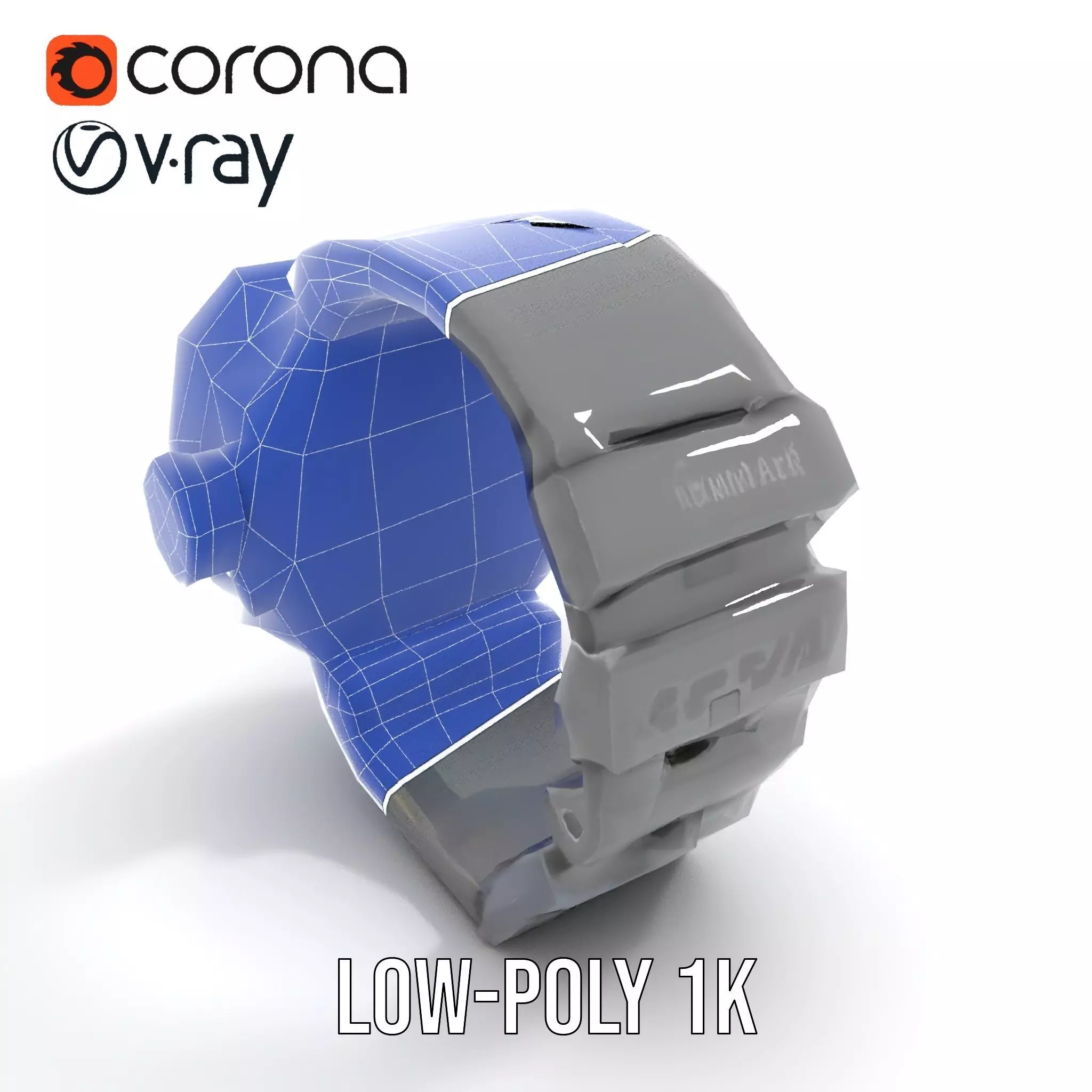 Futuristic Digital Watch Model Pack Low-poly 3D model_17