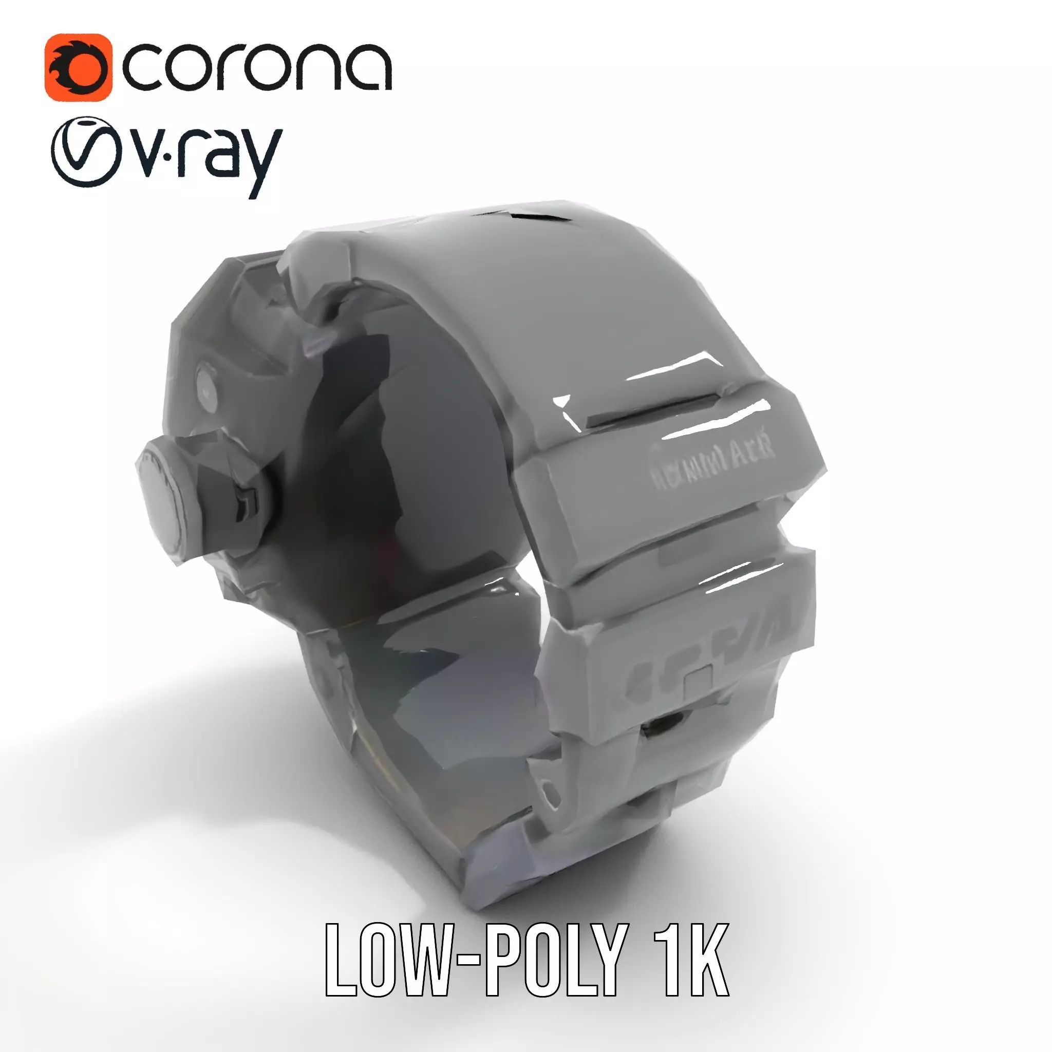 Futuristic Digital Watch Model Pack Low-poly 3D model_19