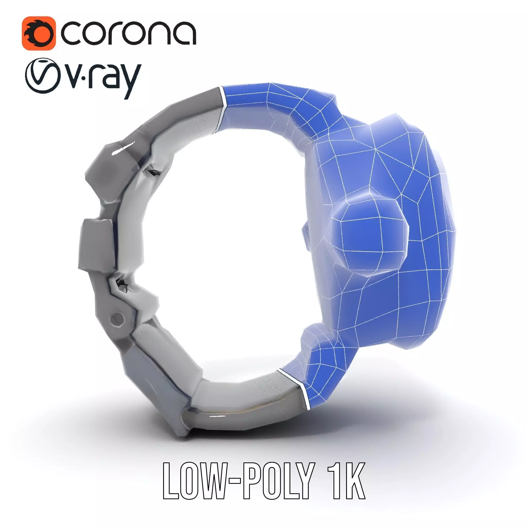 Futuristic Digital Watch Model Pack Low-poly 3D model_28