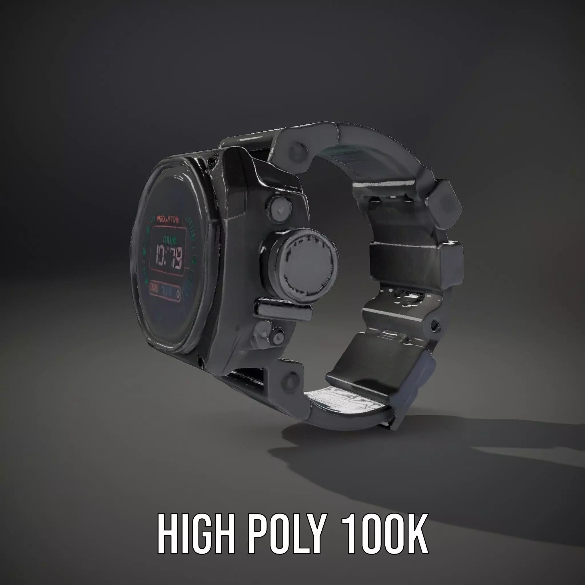 Futuristic Digital Watch Model Pack Low-poly 3D model_8