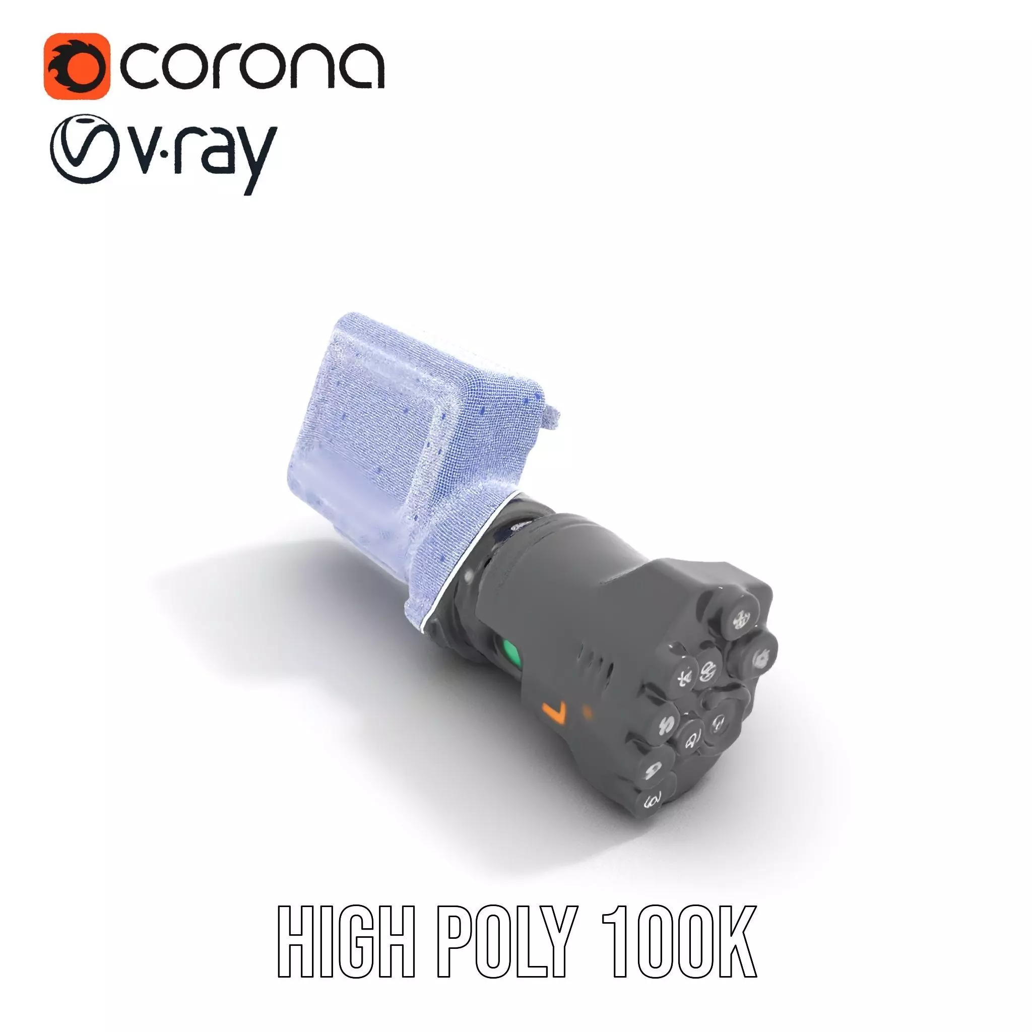 Futuristic Tactical Scope Model Pack Low-poly 3D model_21