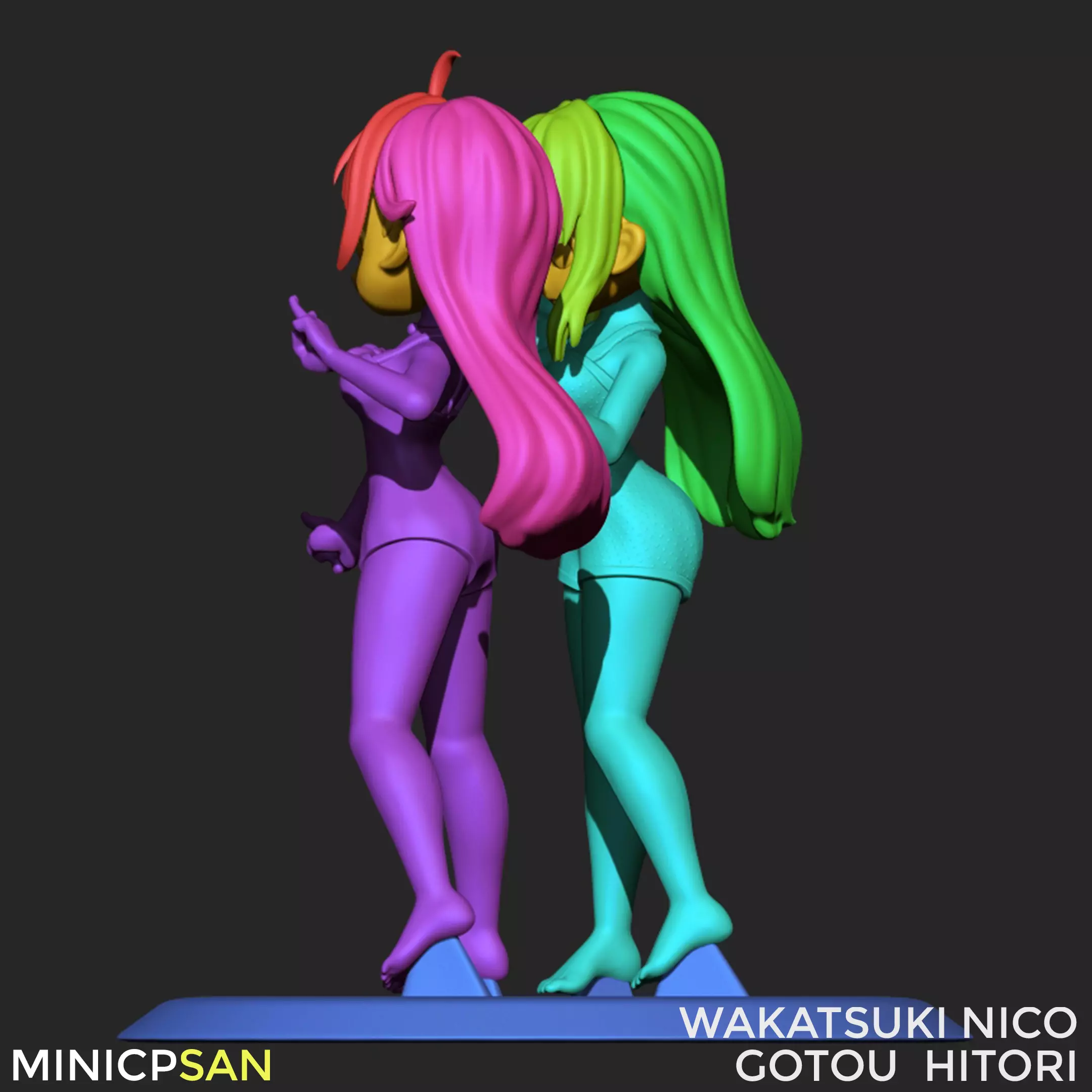 Wakatsuki Nico and Gotou Hitori - First Summer Together 3D print model_9