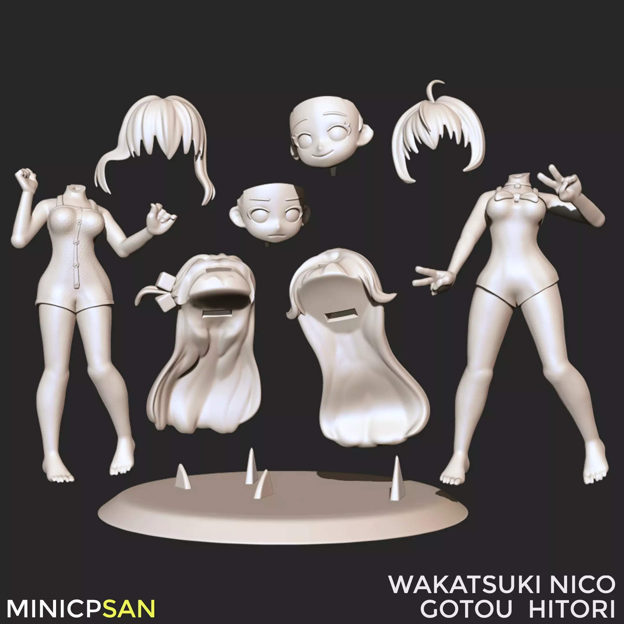 Wakatsuki Nico and Gotou Hitori - First Summer Together 3D print model_12